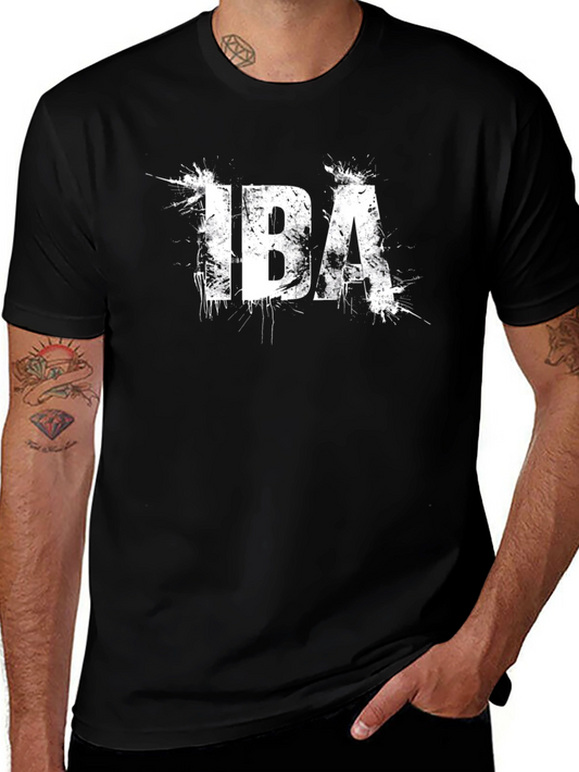 IBA Splatter Graphic Tee - Trendy Black T-Shirt