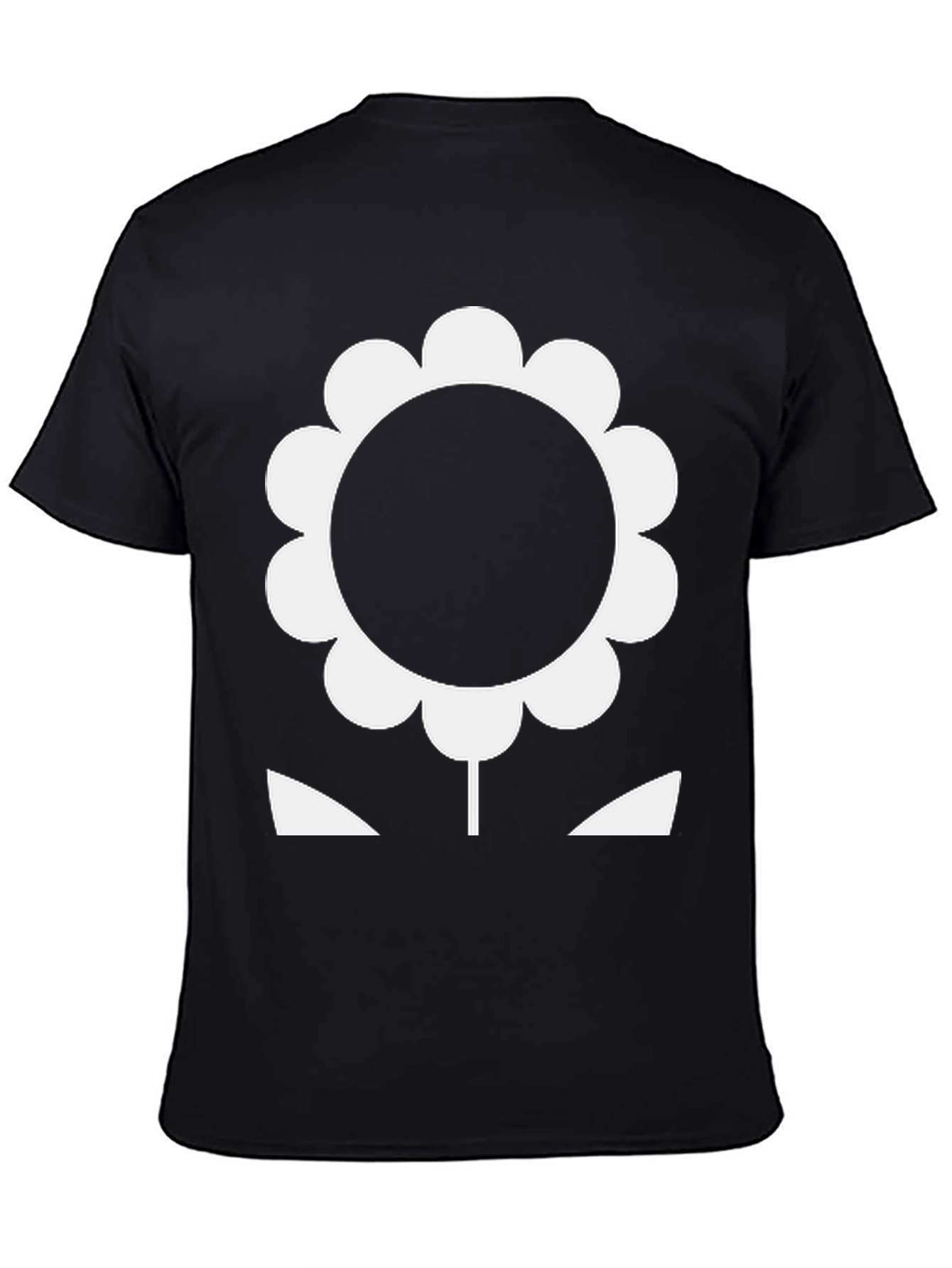 Bold Flower Graphic Tee - Black Cotton T-Shirt