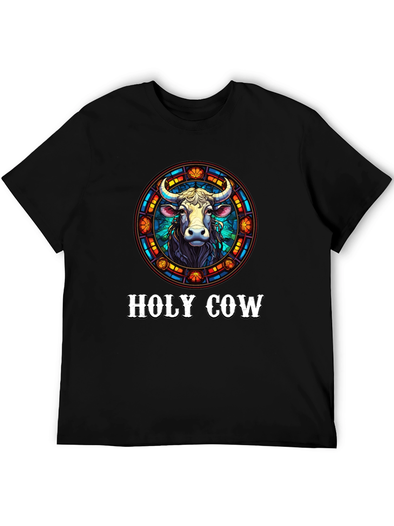 Holy Cow Graphic Tee - Unisex Black Cotton T-Shirt