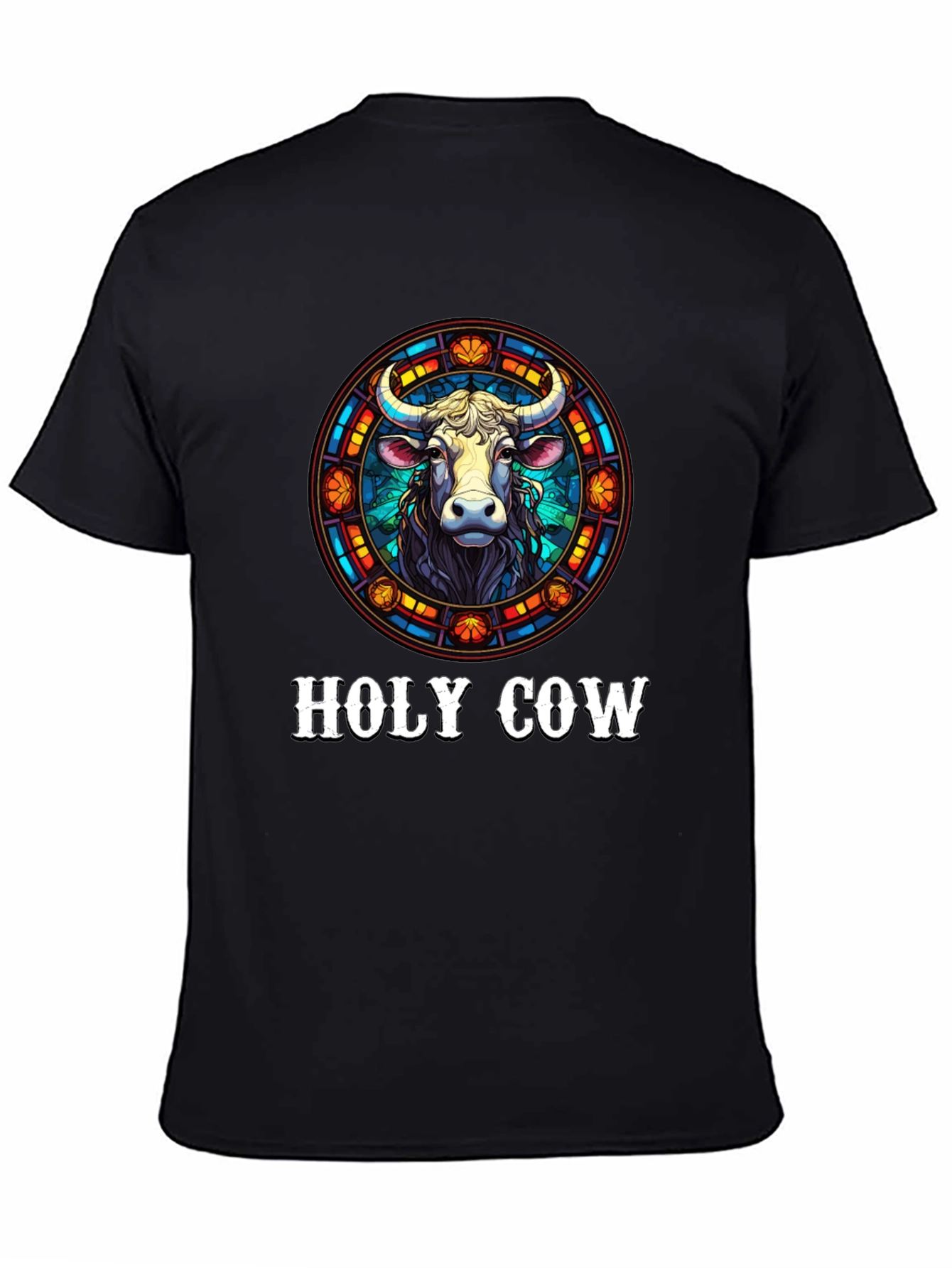 Holy Cow Graphic Tee - Unisex Black Cotton T-Shirt
