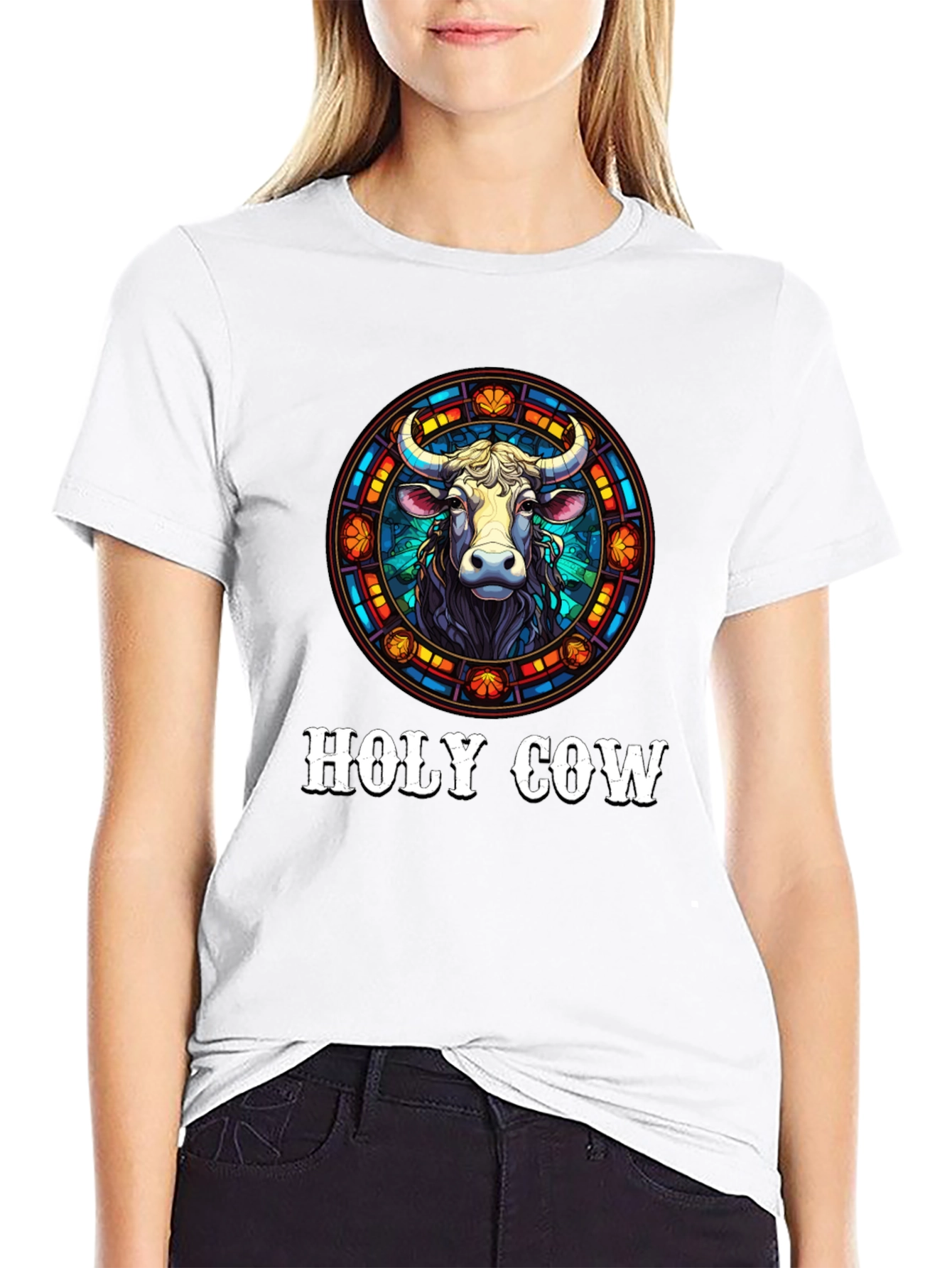 Holy Cow Graphic Tee - Unisex Black Cotton T-Shirt