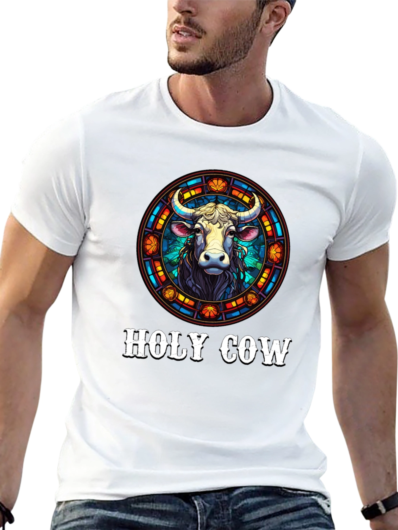 Holy Cow Graphic Tee - Unisex Black Cotton T-Shirt