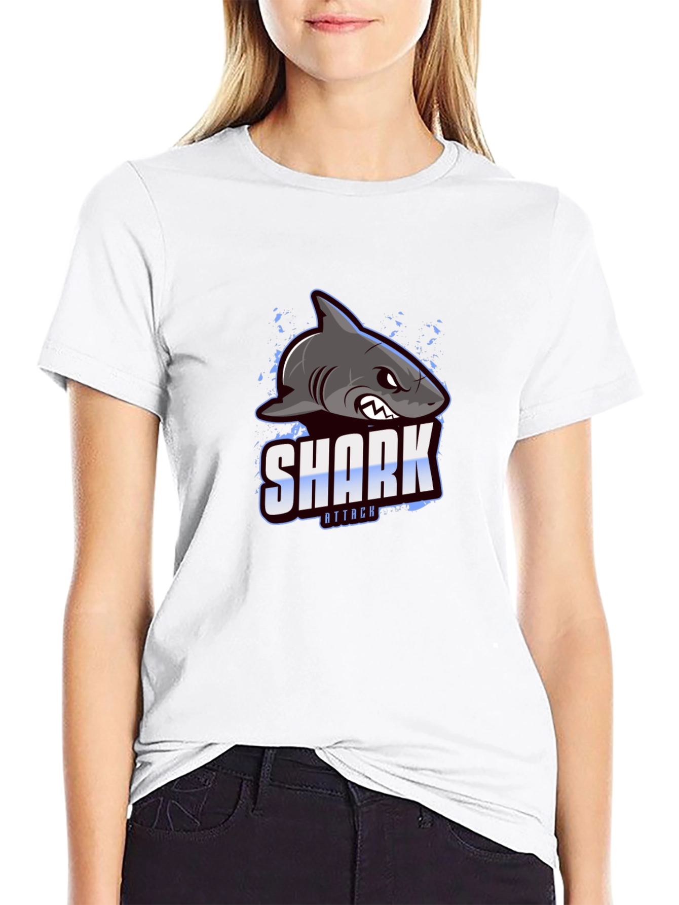 Shark Attack Graphic Print T-Shirt