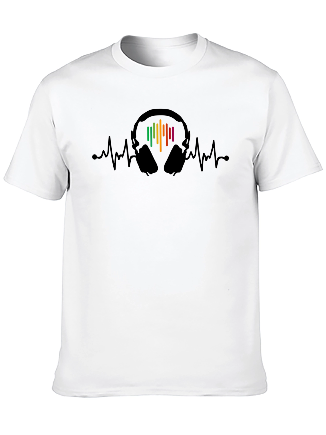 Headphone Heartbeat Black T-Shirt