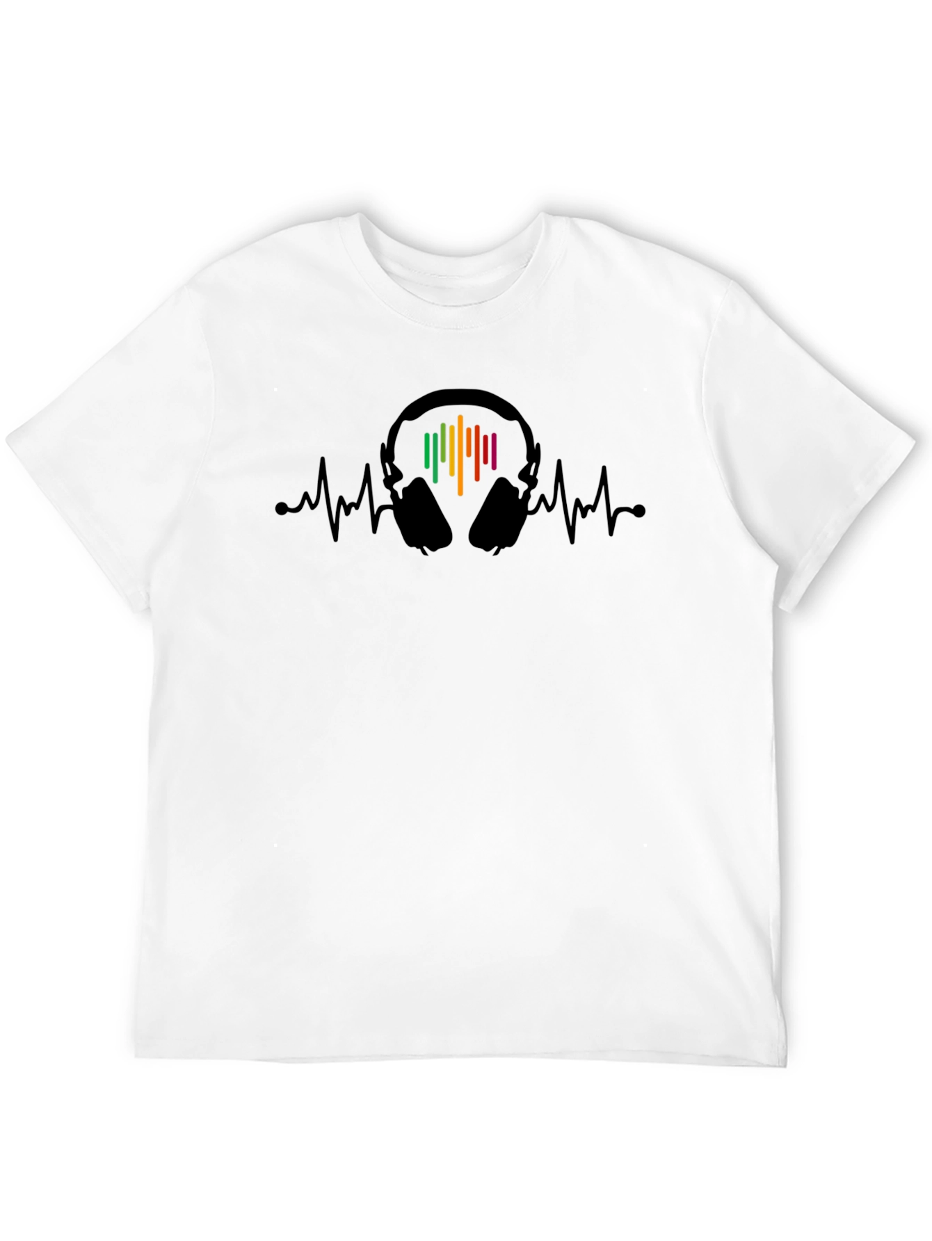 Headphone Heartbeat Black T-Shirt