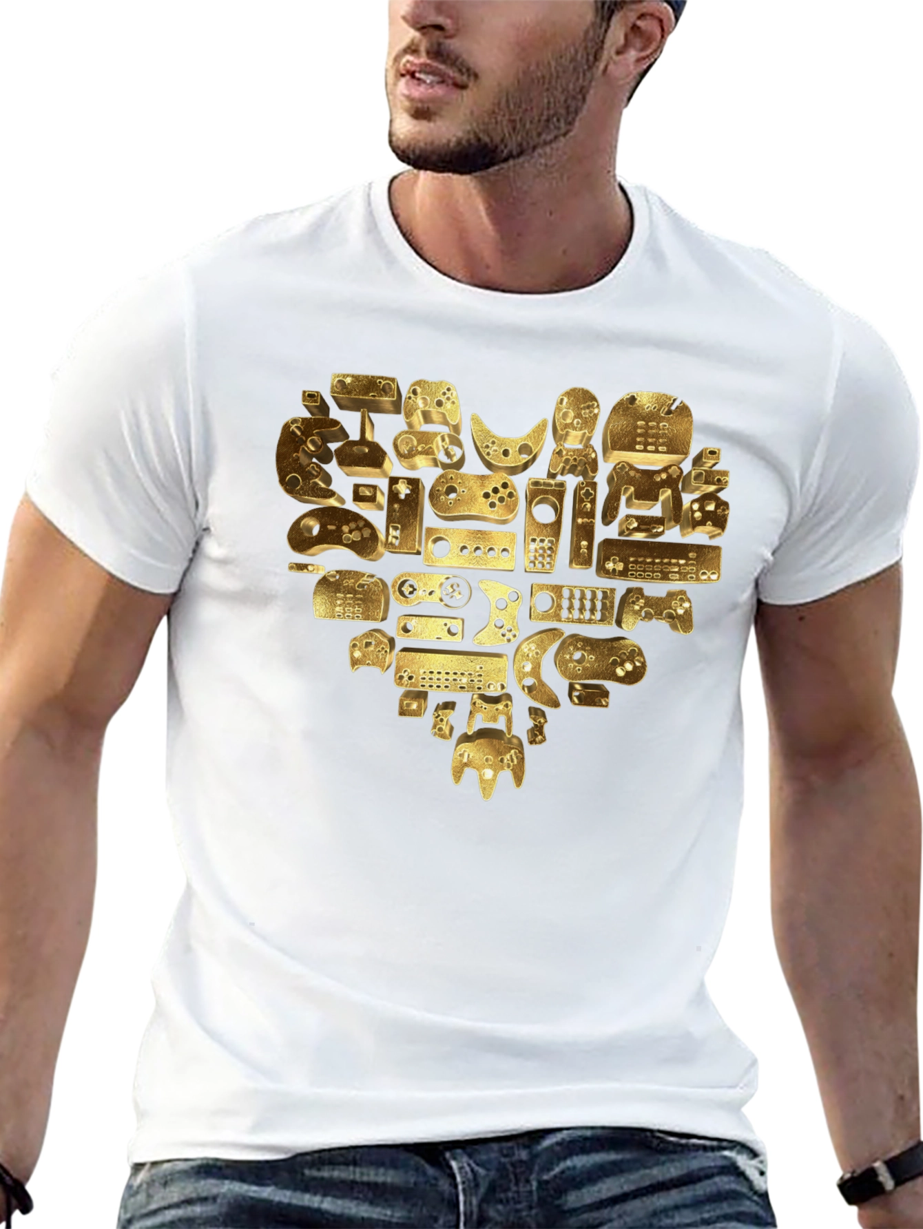 Gamer Heart T-Shirt - Golden Console Love Tee