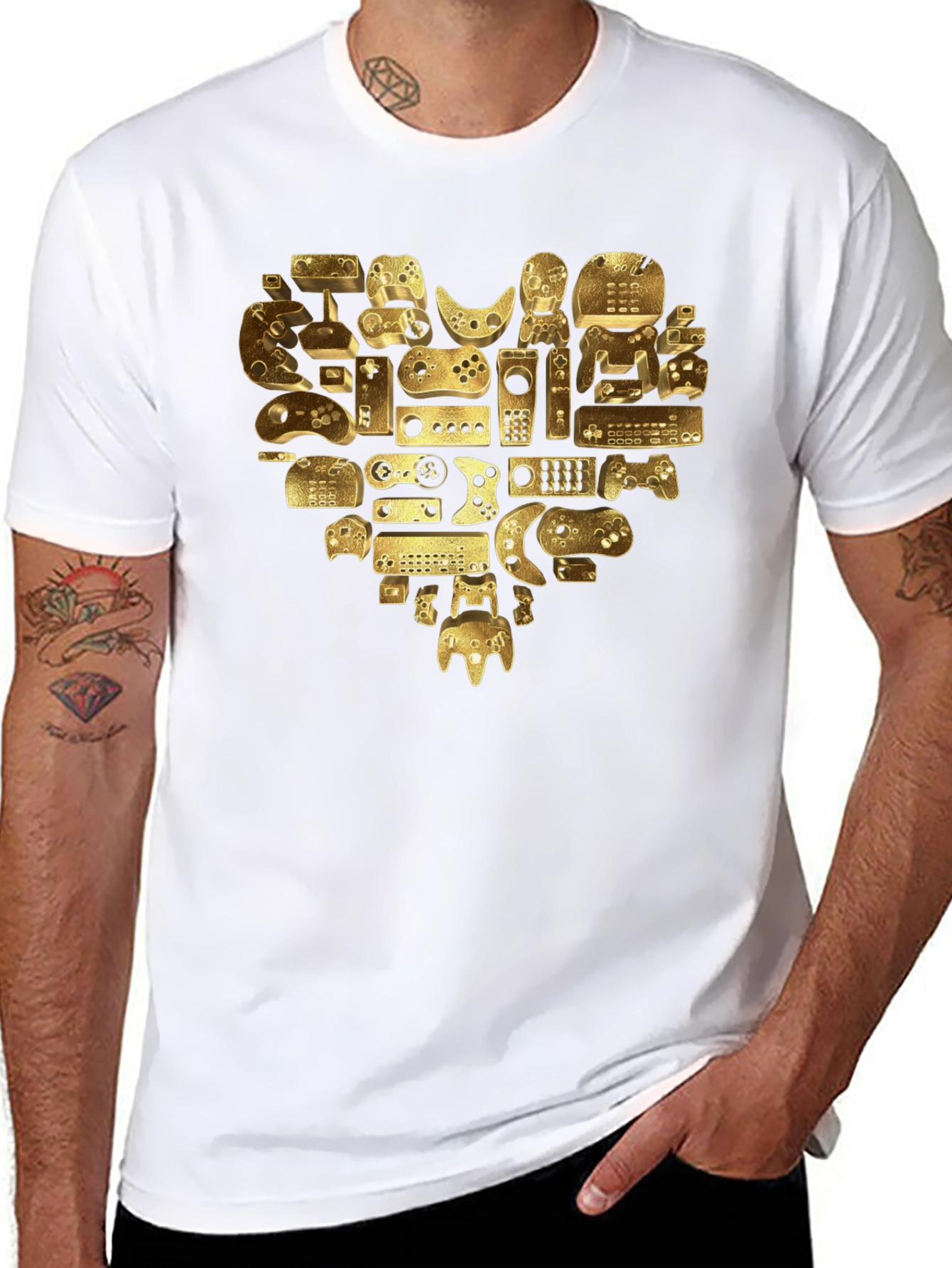 Gamer Heart T-Shirt - Golden Console Love Tee