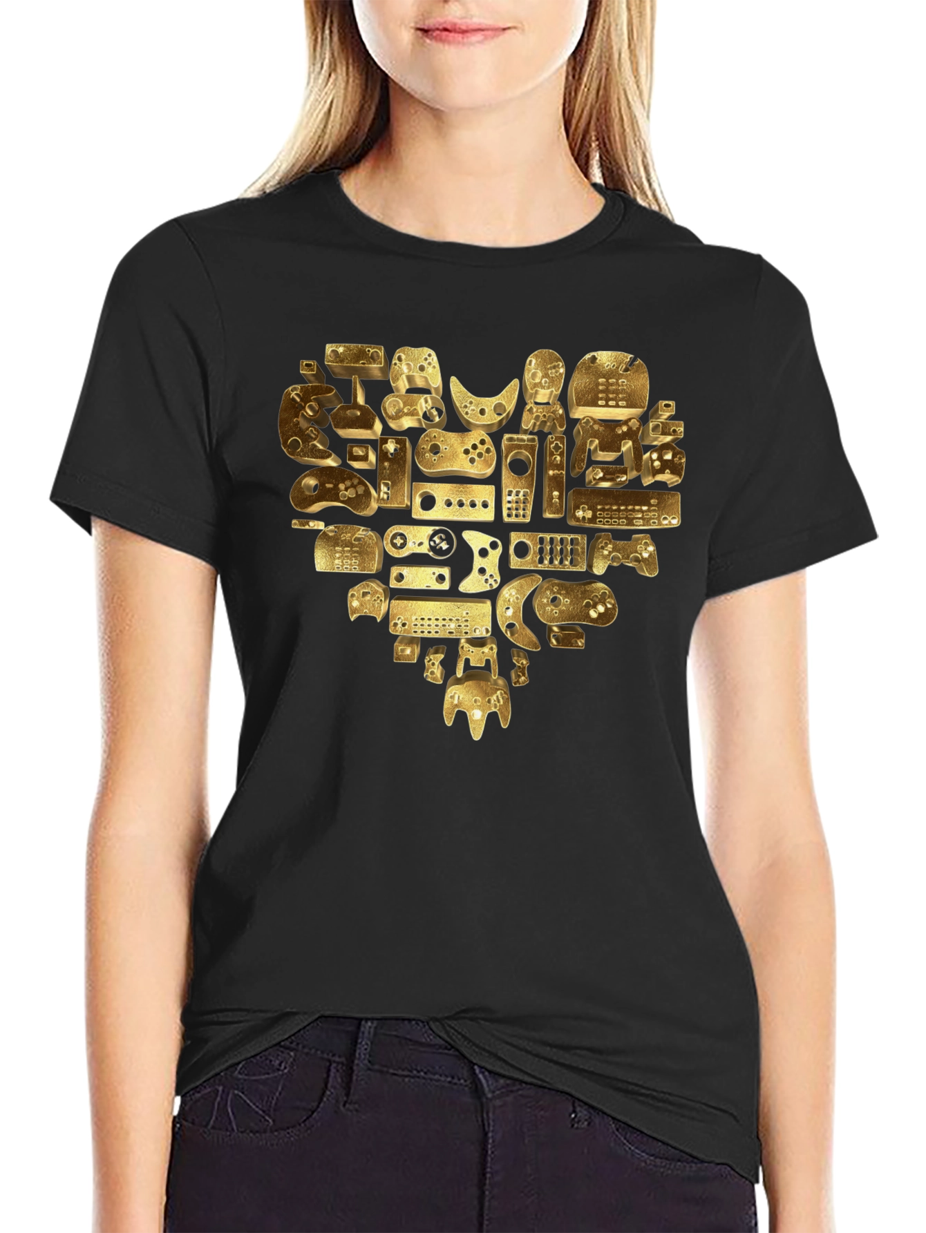 Gamer Heart T-Shirt - Golden Console Love Tee