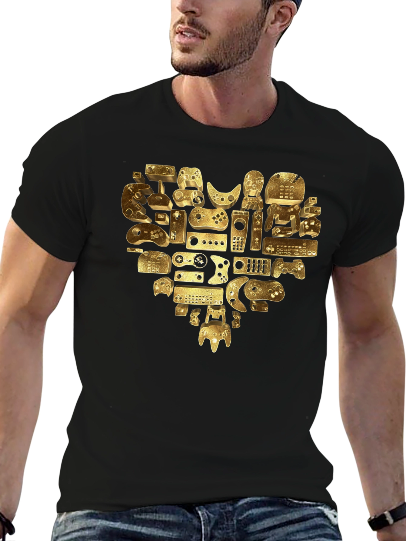 Gamer Heart T-Shirt - Golden Console Love Tee