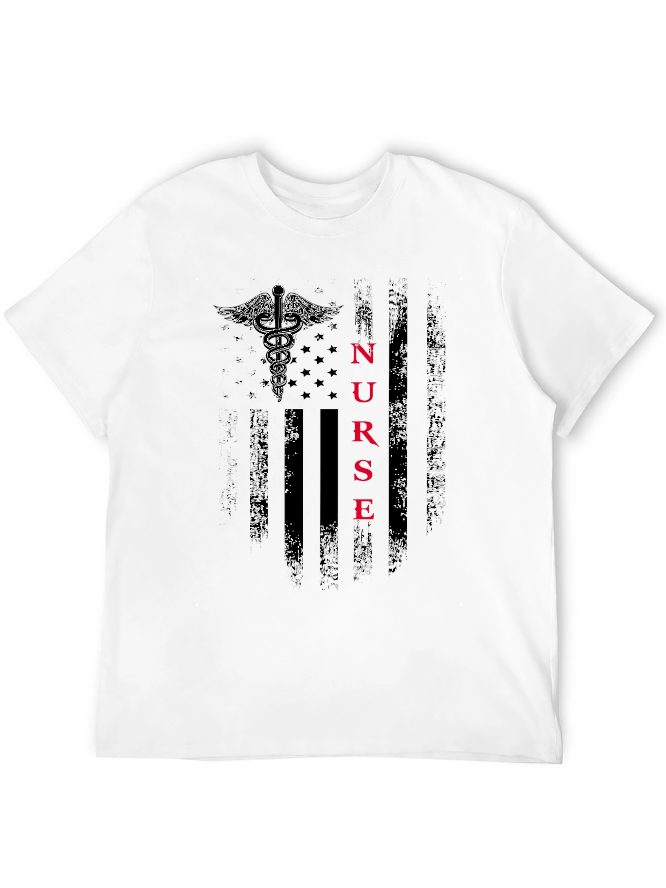 Nurse USA Flag Distressed T-Shirt