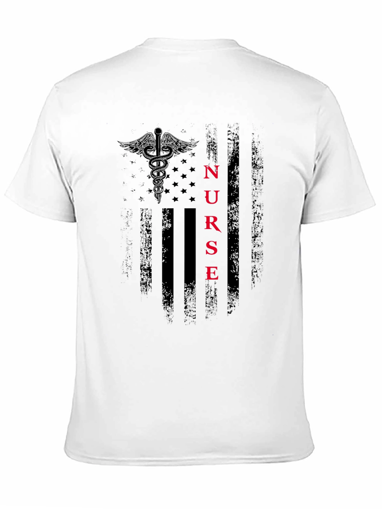 Nurse USA Flag Distressed T-Shirt