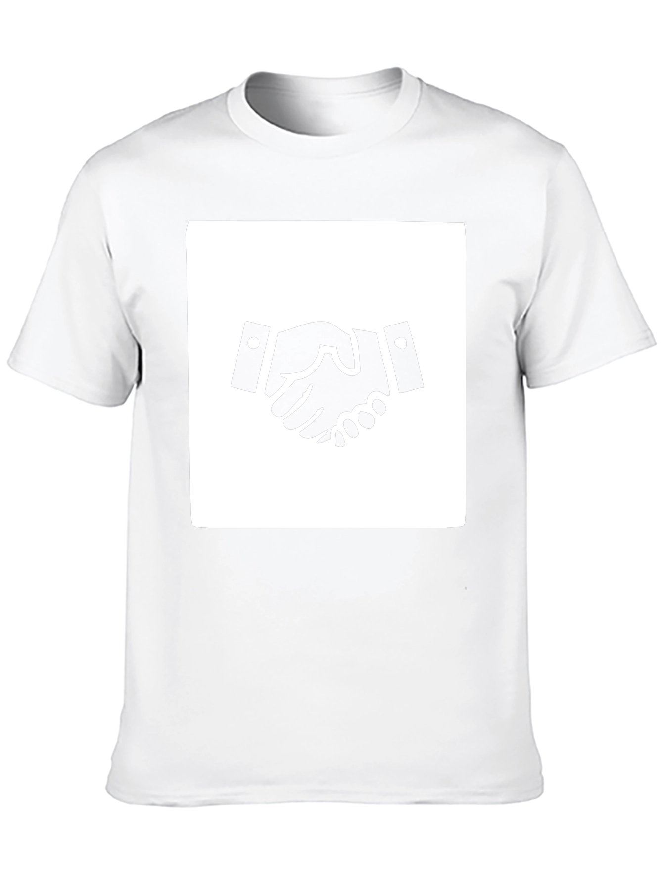 Handshake Graphic Tee - Black Cotton Blend Casual Shirt