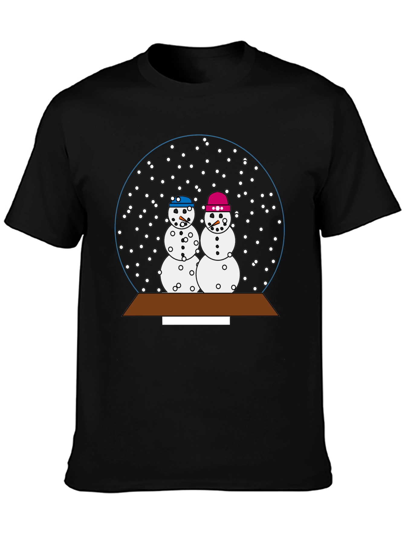 Snow Globe Snowman Couple T-Shirt