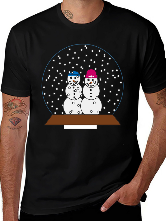 Snow Globe Snowman Couple T-Shirt