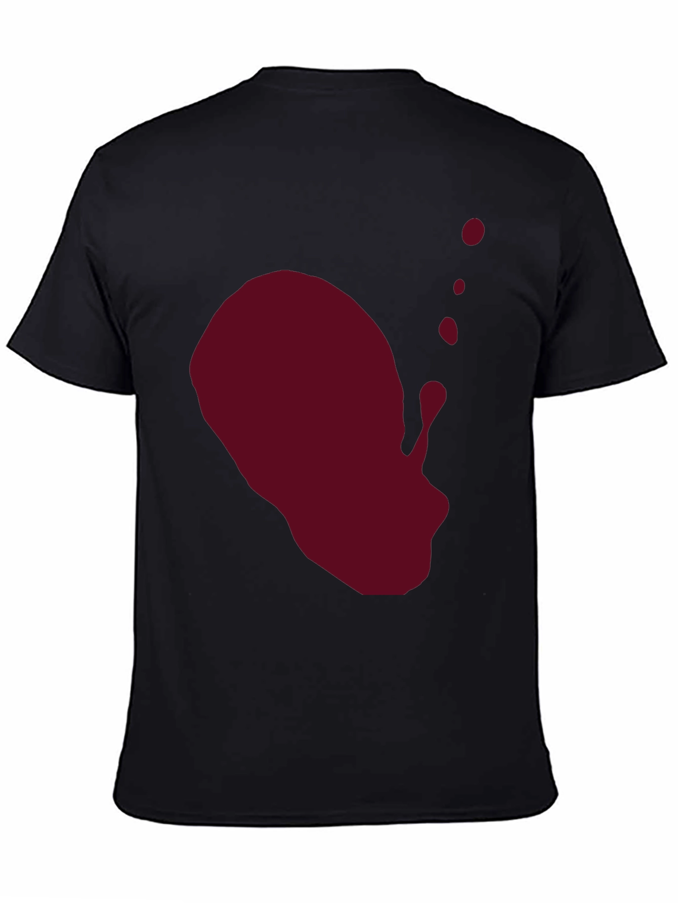 Maroon Splash Graphic Black T-Shirt