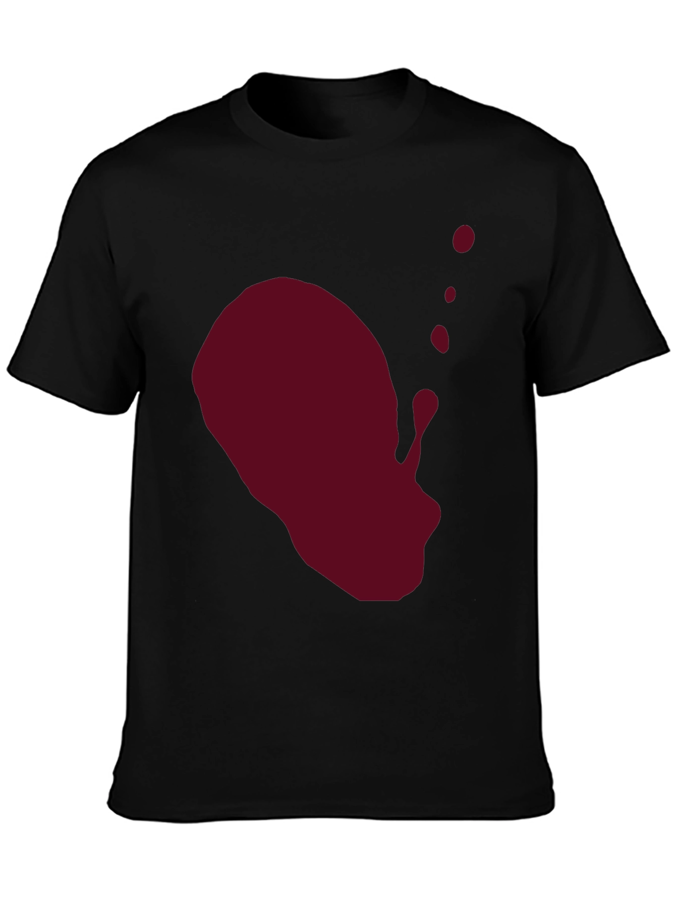 Maroon Splash Graphic Black T-Shirt
