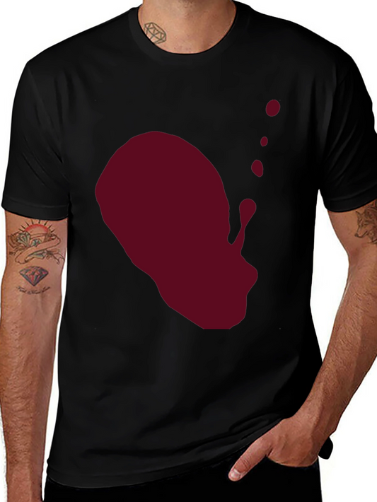 Maroon Splash Graphic Black T-Shirt