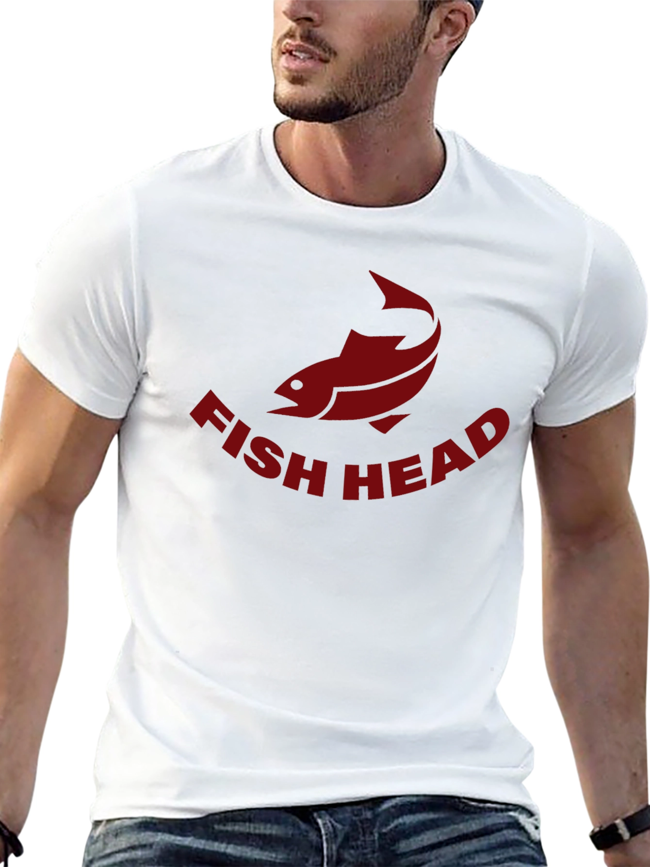 Fish Head Graphic Tee - Black Cotton Blend