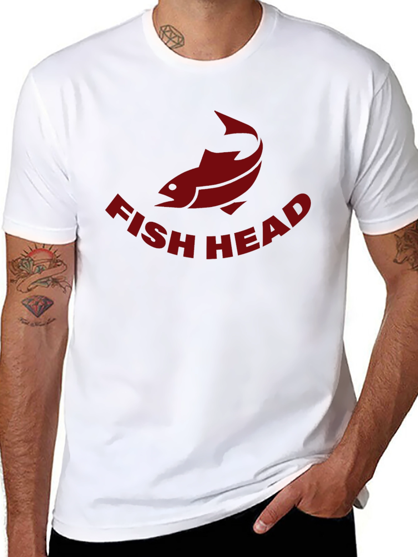 Fish Head Graphic Tee - Black Cotton Blend