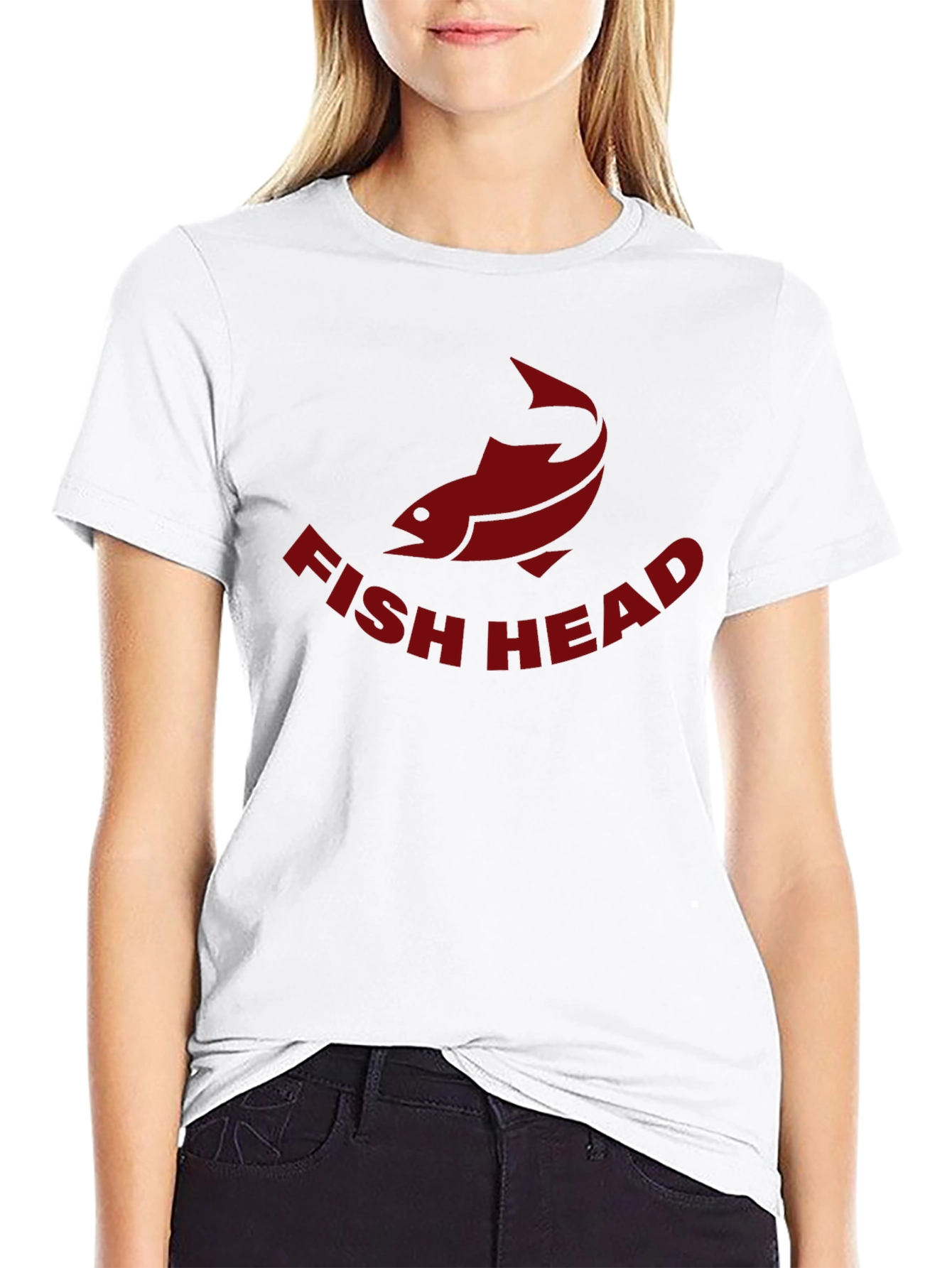 Fish Head Graphic Tee - Black Cotton Blend