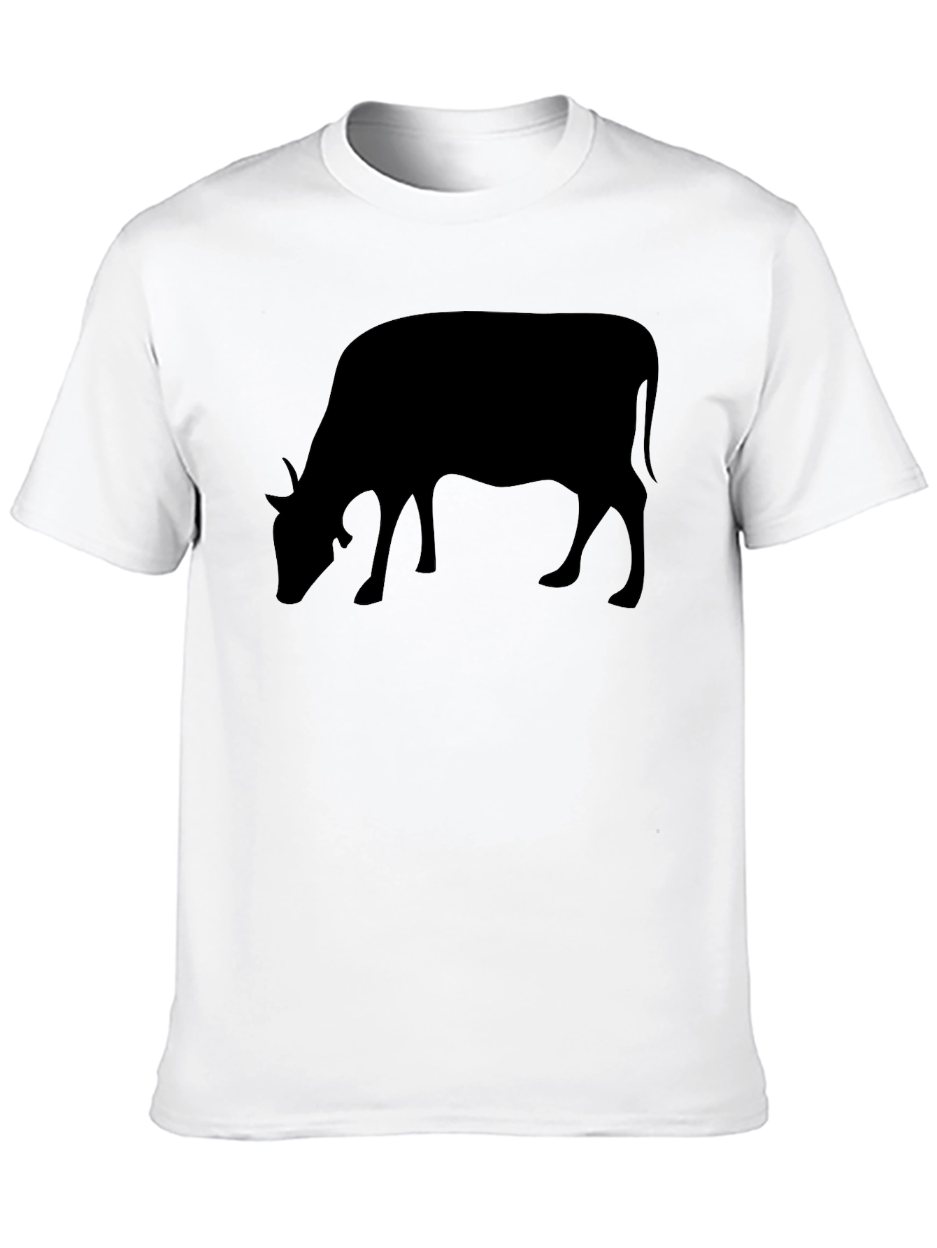 Cow Silhouette Black T-Shirt - Unisex