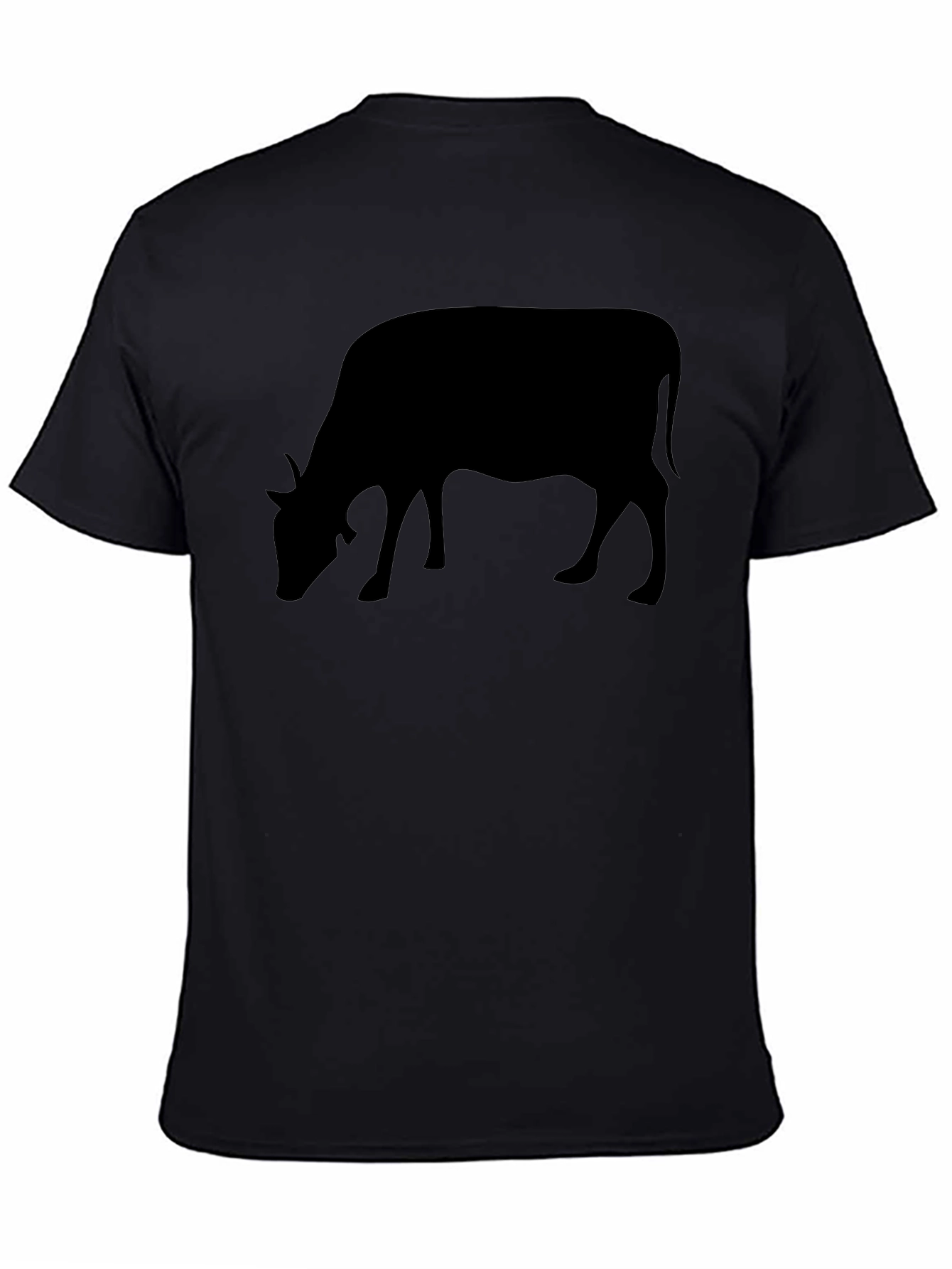 Cow Silhouette Black T-Shirt - Unisex
