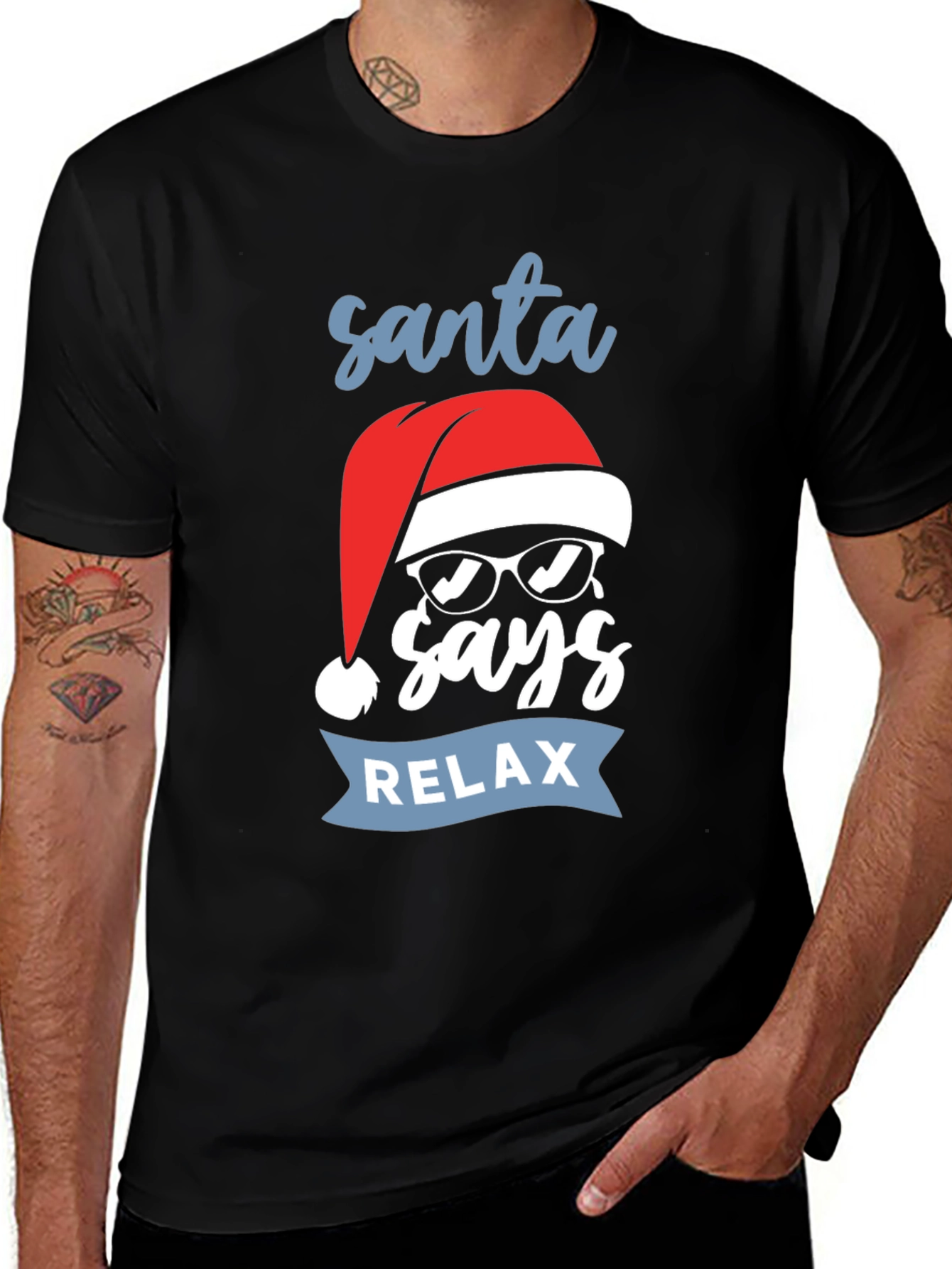 Santa Says Relax T-Shirt - Holiday Graphic Tee
