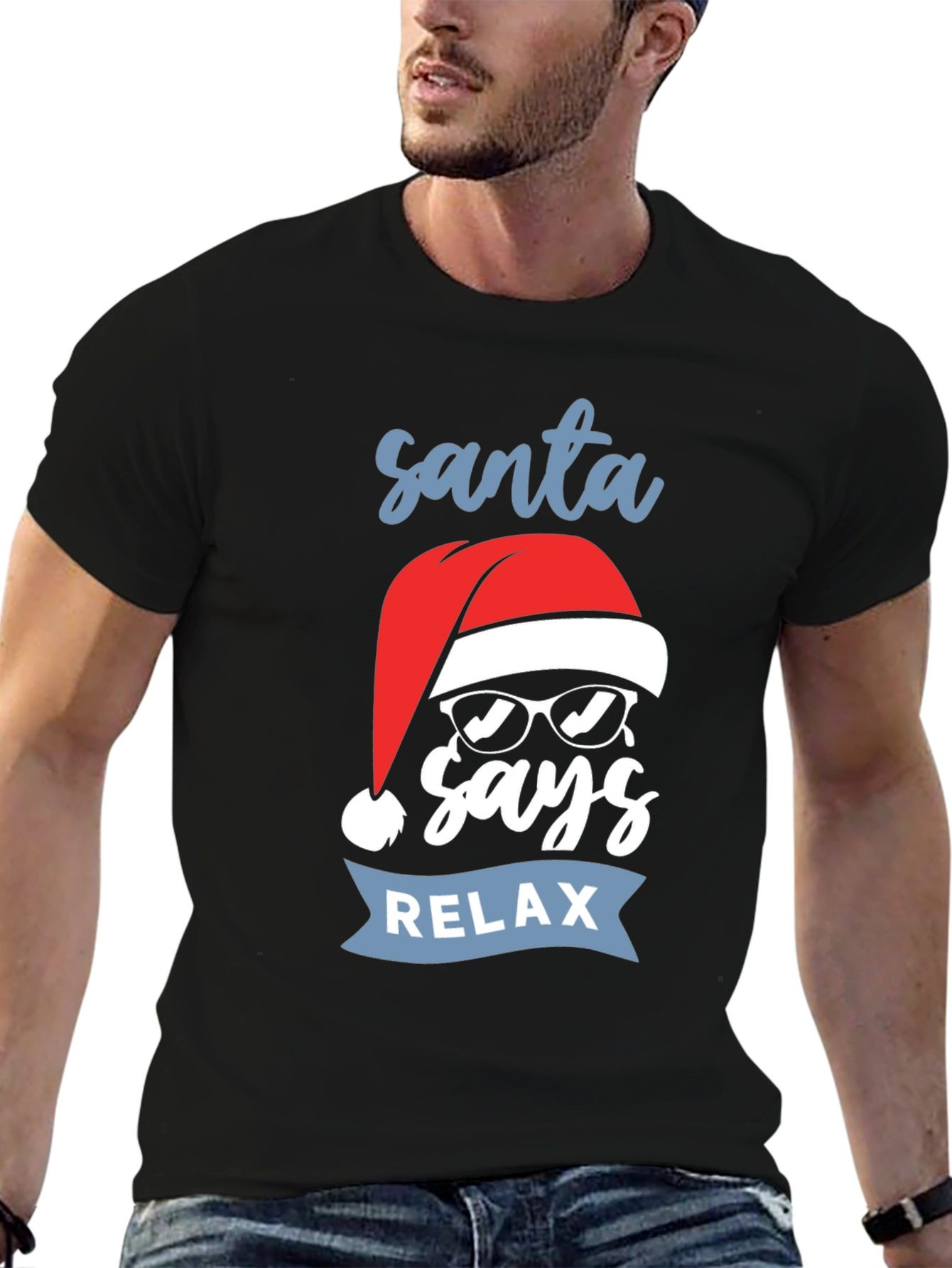 Santa Says Relax T-Shirt - Holiday Graphic Tee