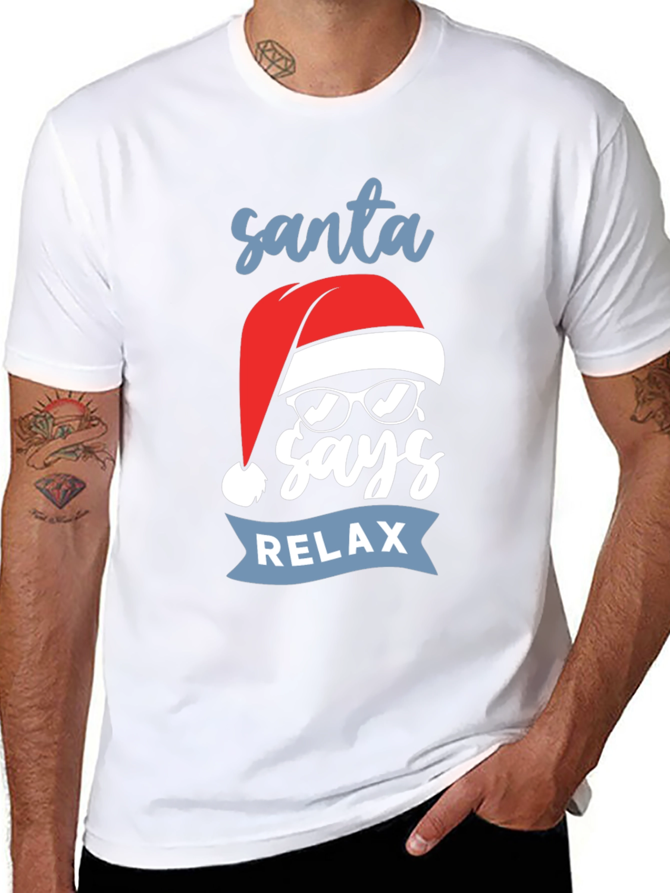 Santa Says Relax T-Shirt - Holiday Graphic Tee