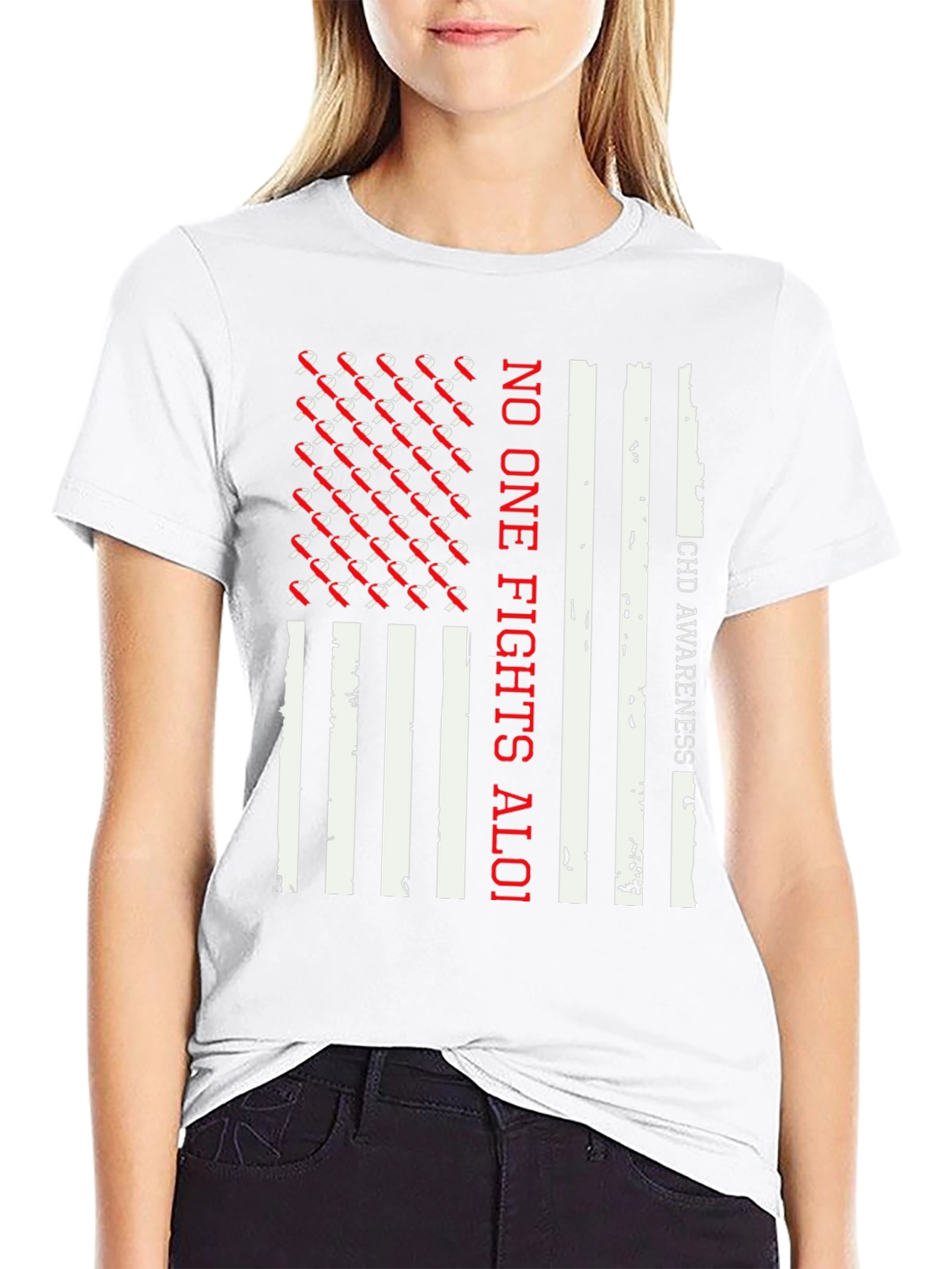 CHD Awareness T-Shirt - No One Fights Aloi