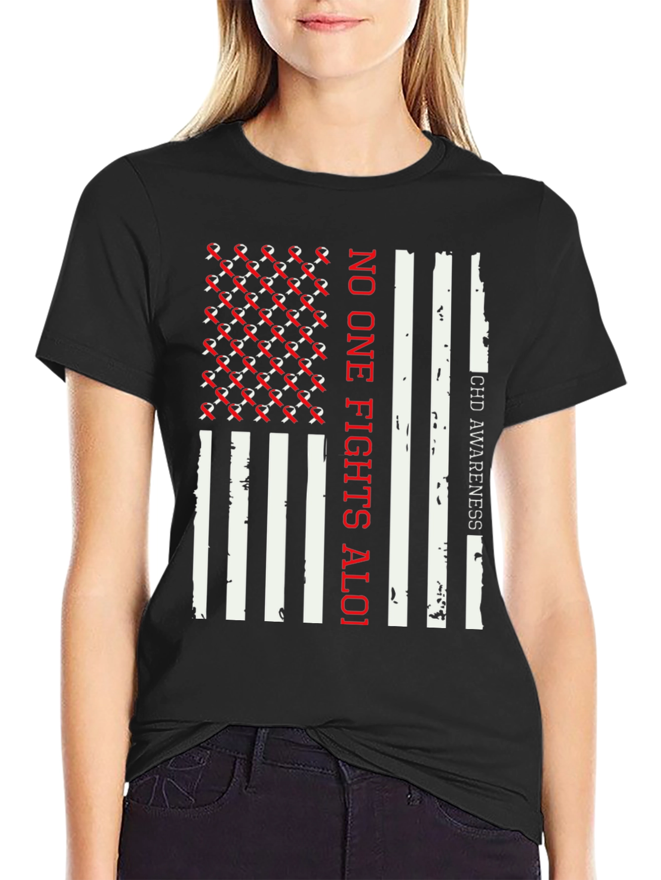 CHD Awareness T-Shirt - No One Fights Aloi