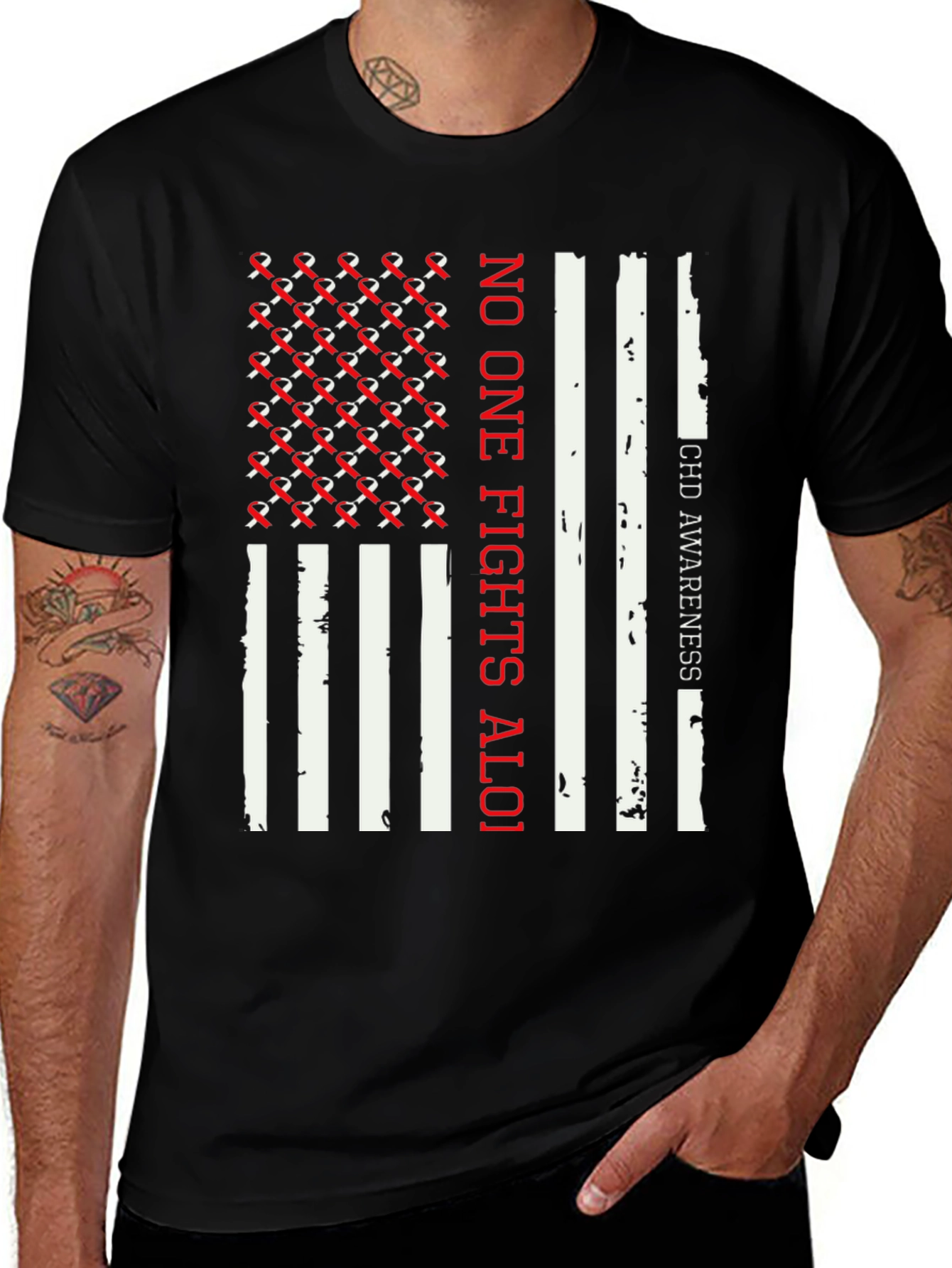 CHD Awareness T-Shirt - No One Fights Aloi