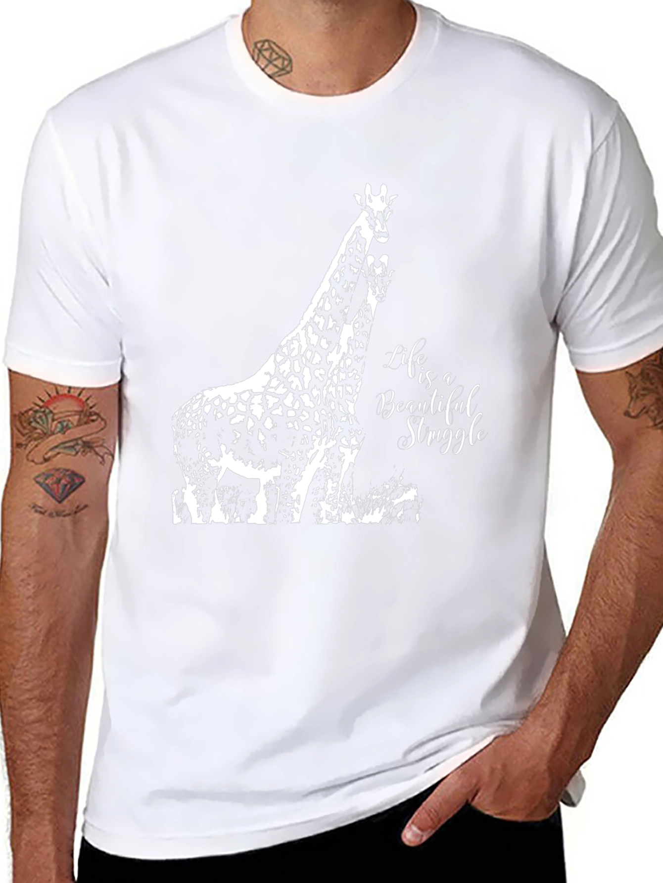 Giraffe Graphic Tee - Life is a Beautiful Struggle