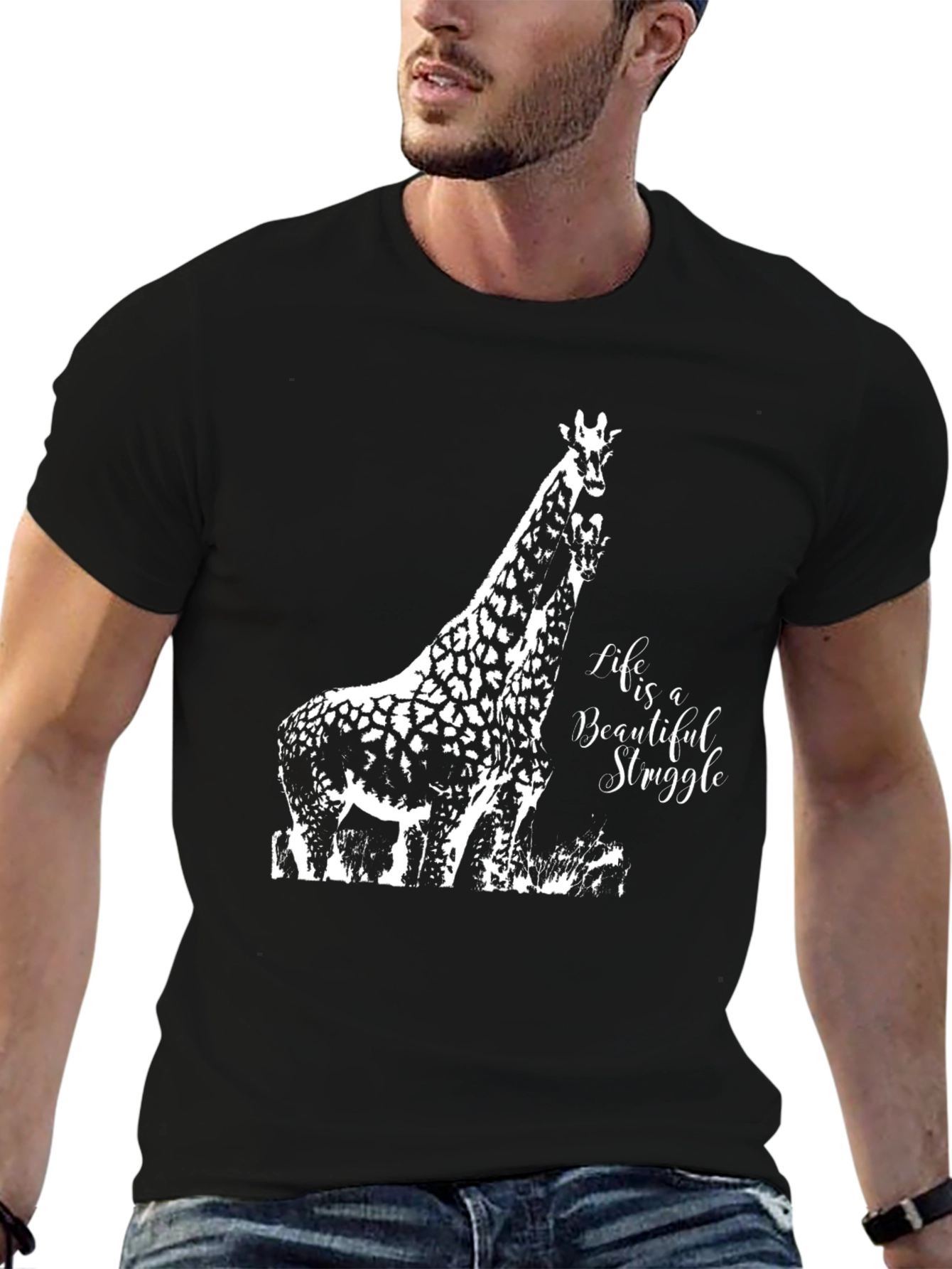 Giraffe Graphic Tee - Life is a Beautiful Struggle