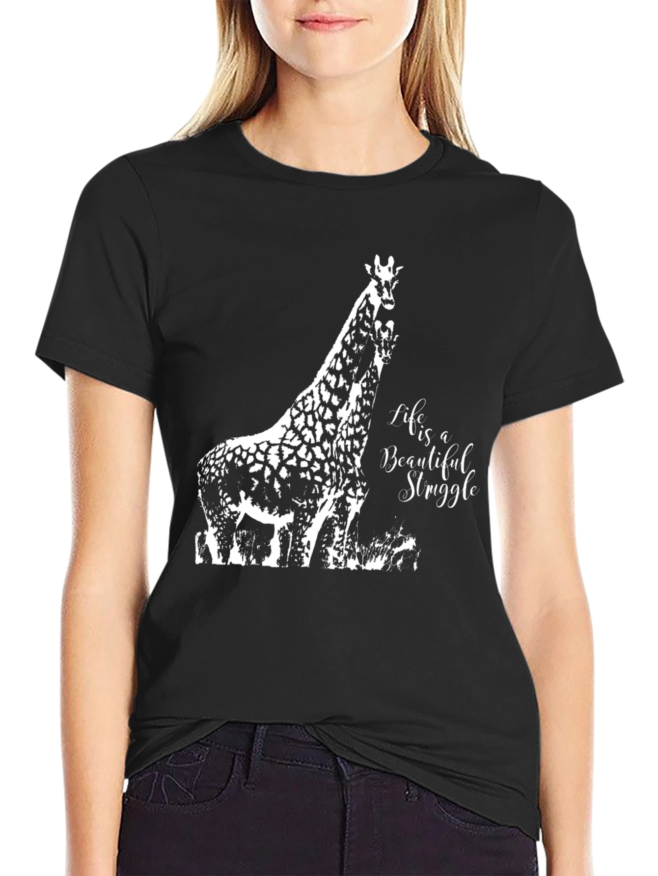 Giraffe Graphic Tee - Life is a Beautiful Struggle