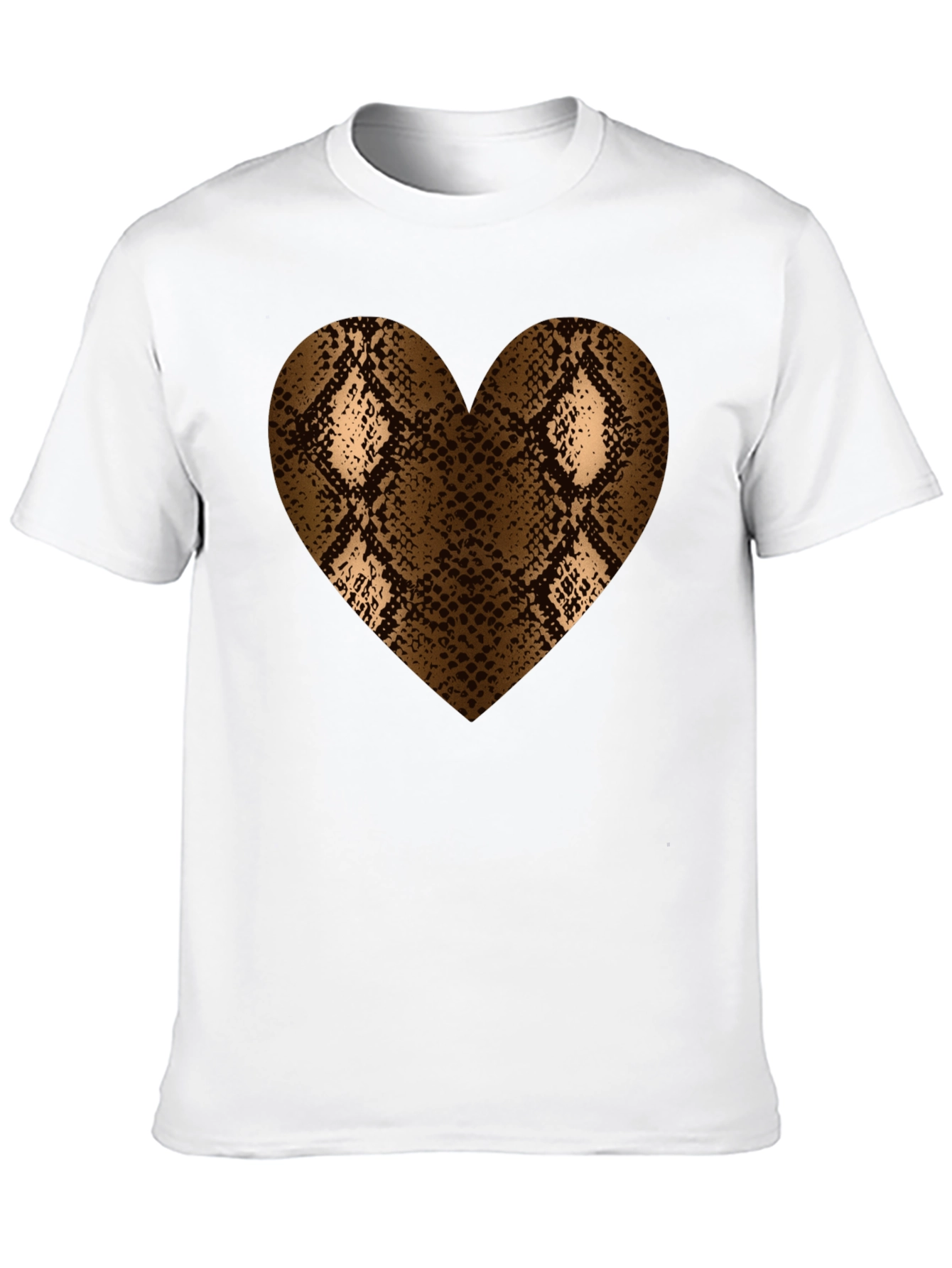 Snake Print Heart T-Shirt - Bold Graphic Tee