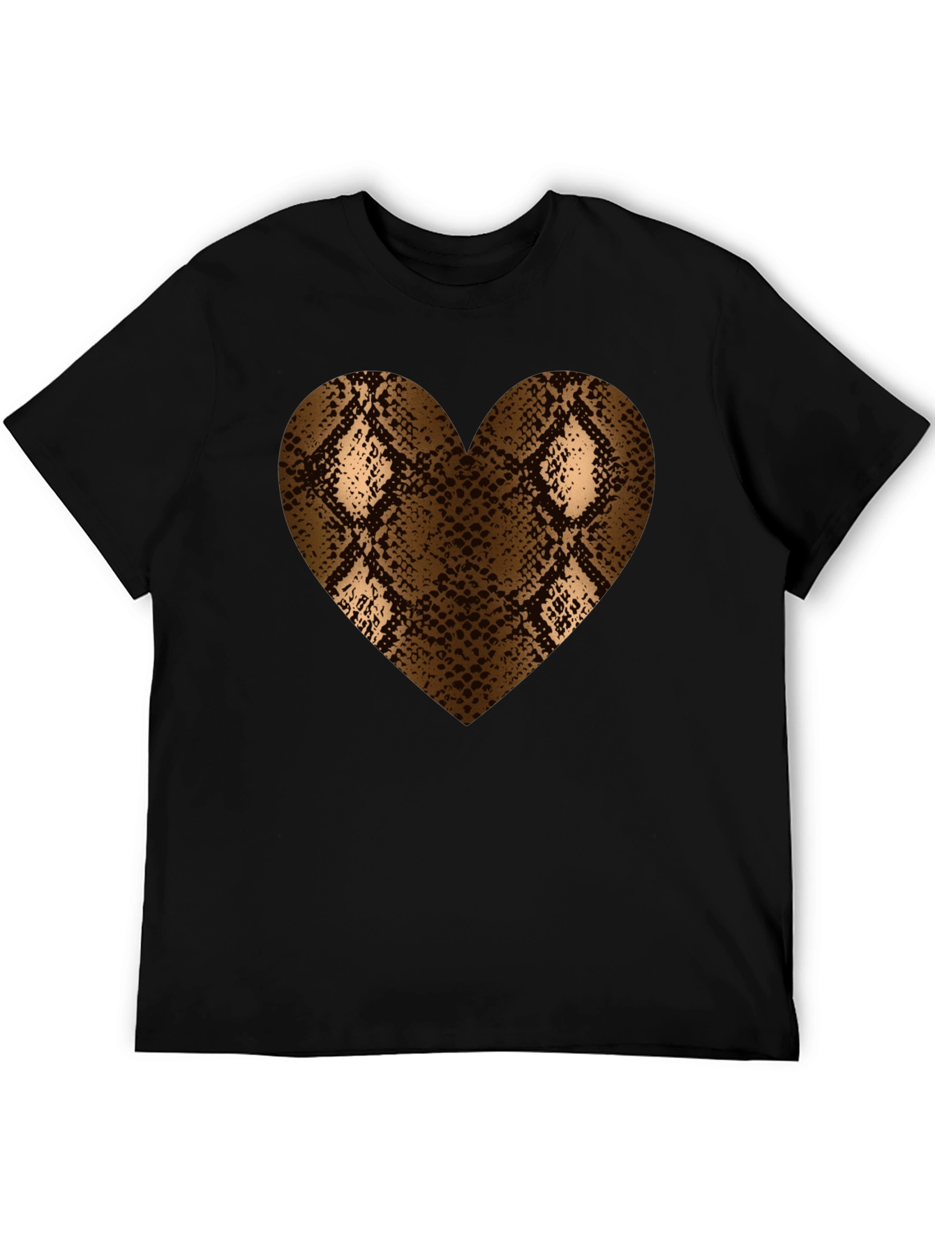 Snake Print Heart T-Shirt - Bold Graphic Tee
