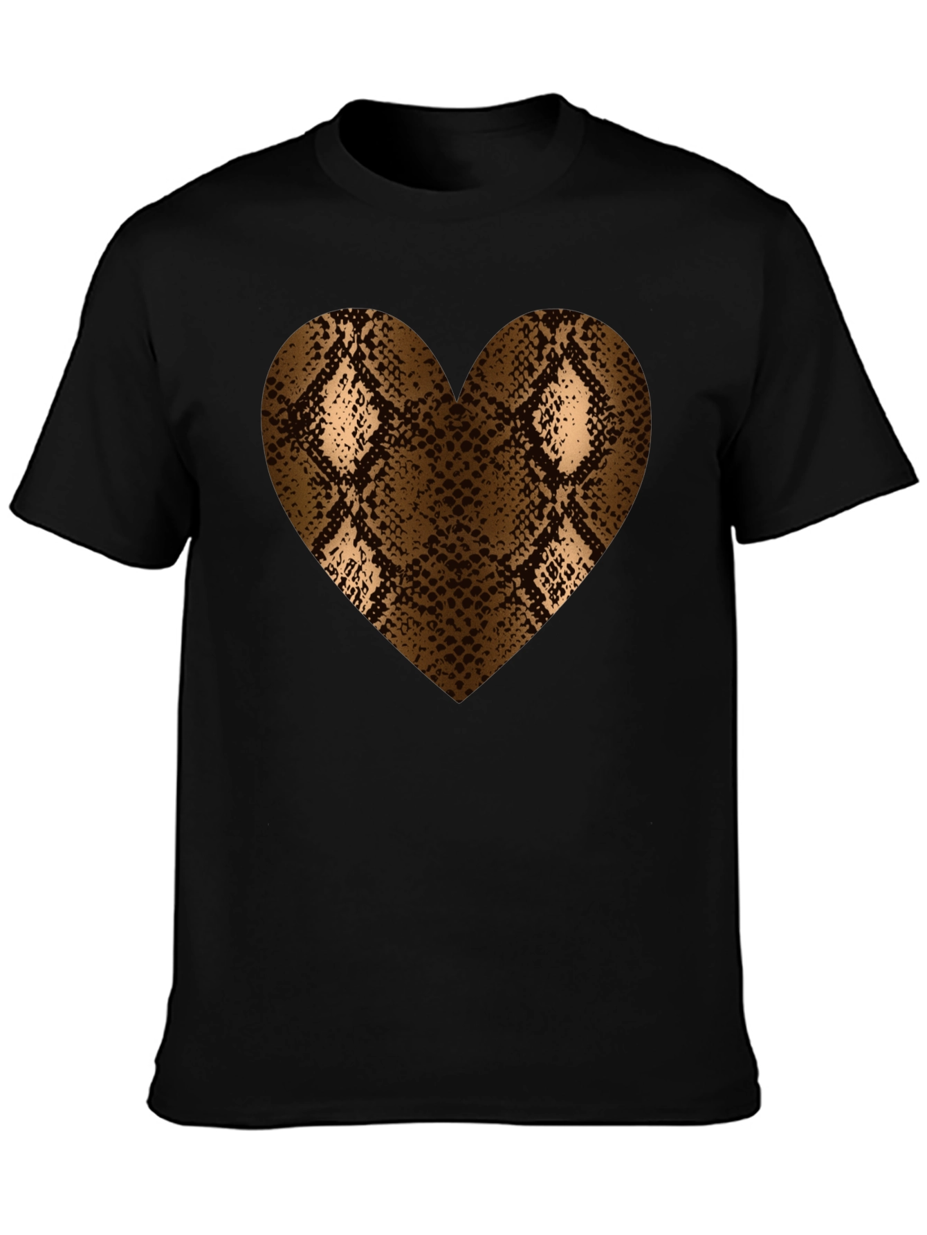 Snake Print Heart T-Shirt - Bold Graphic Tee