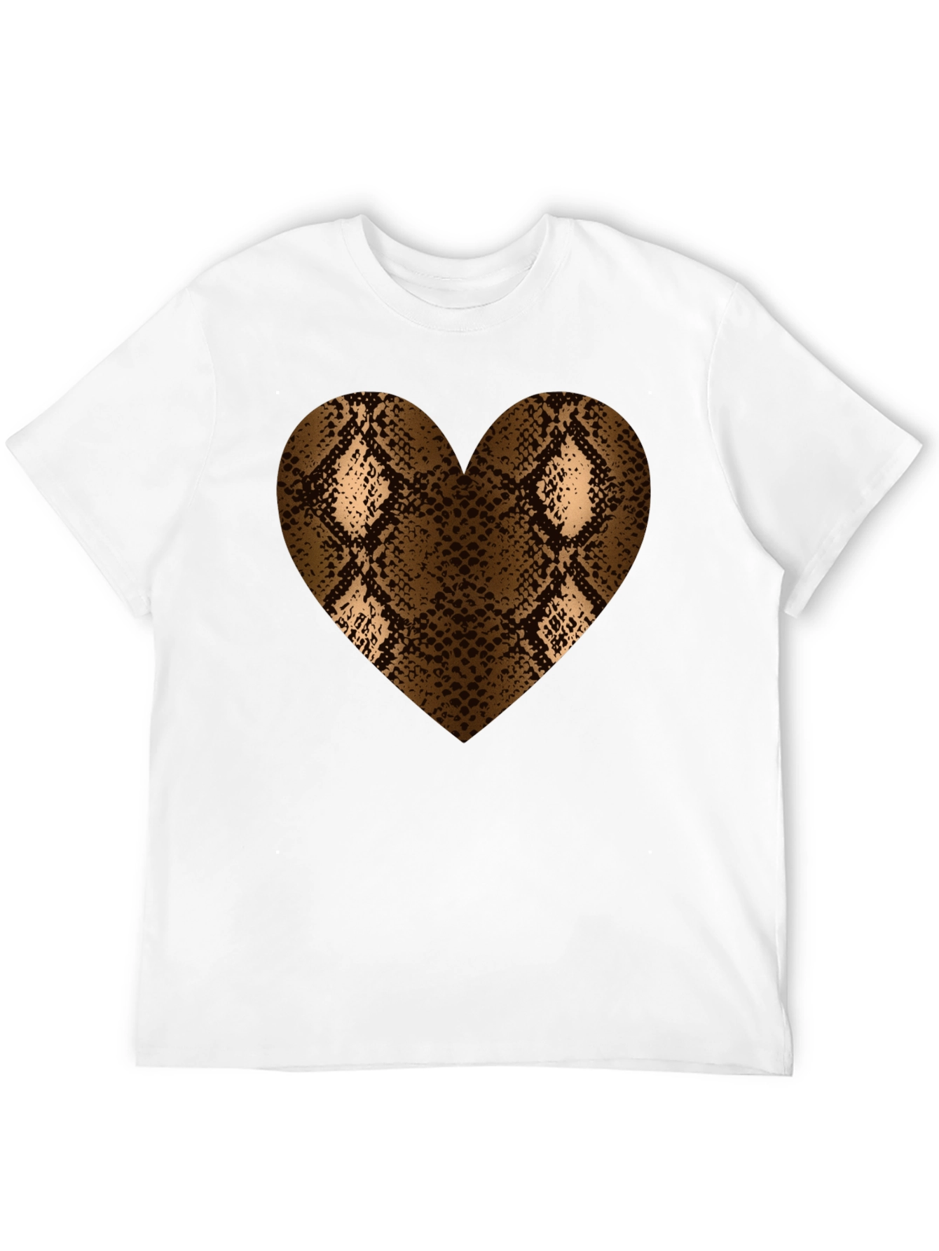 Snake Print Heart T-Shirt - Bold Graphic Tee