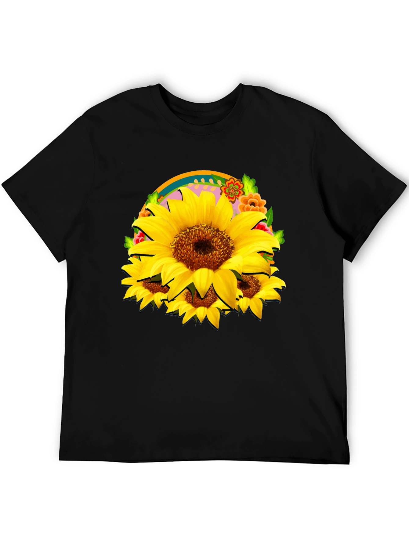 Sunflower Graphic Black T-Shirt