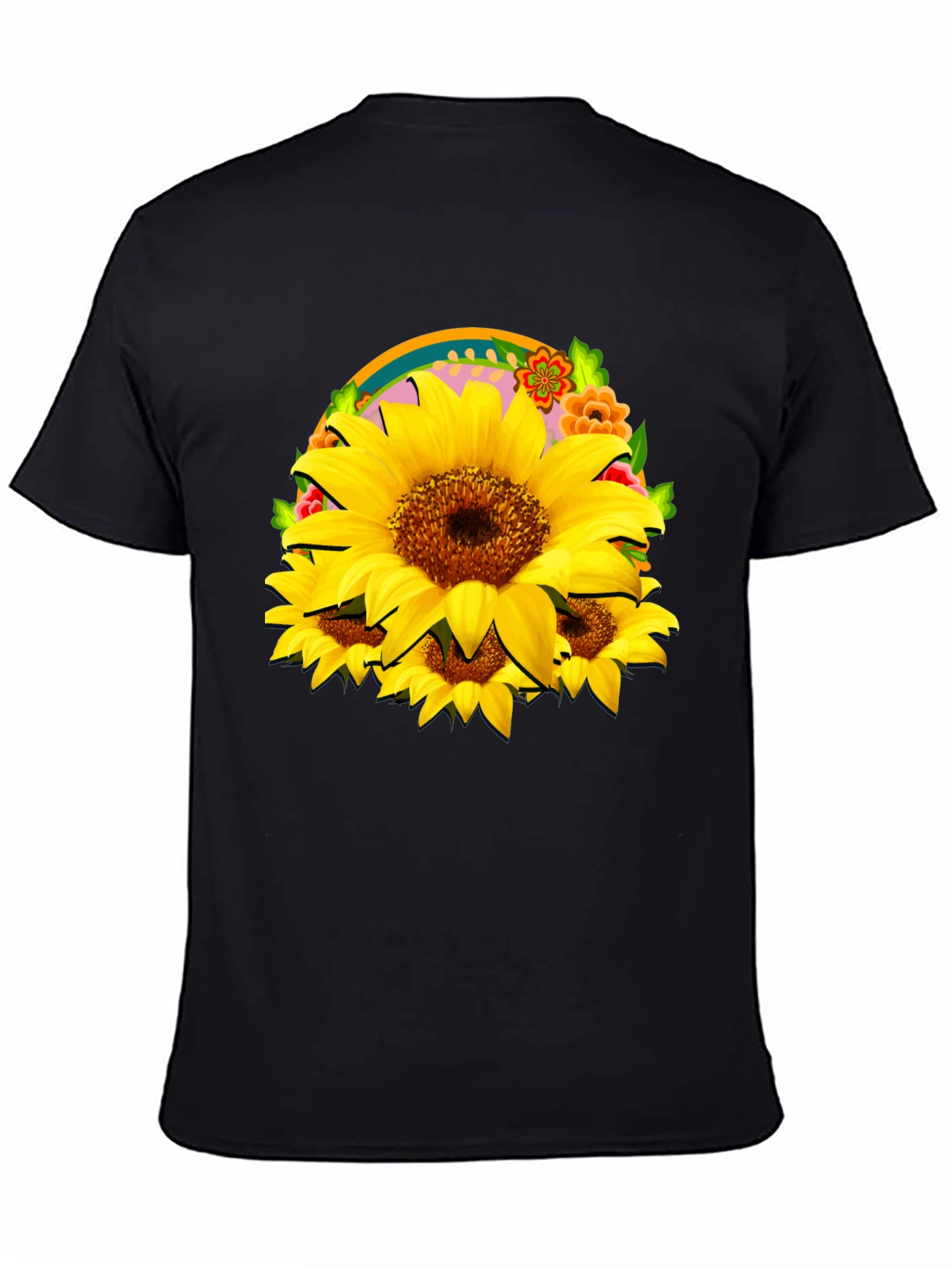 Sunflower Graphic Black T-Shirt