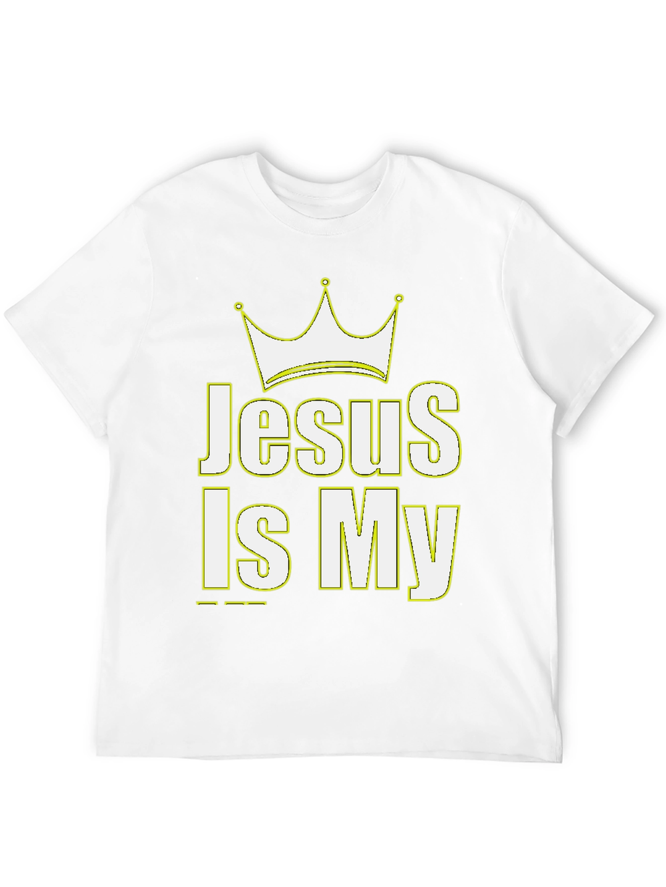 Jesus Is My King Crown Graphic Black T-Shirt