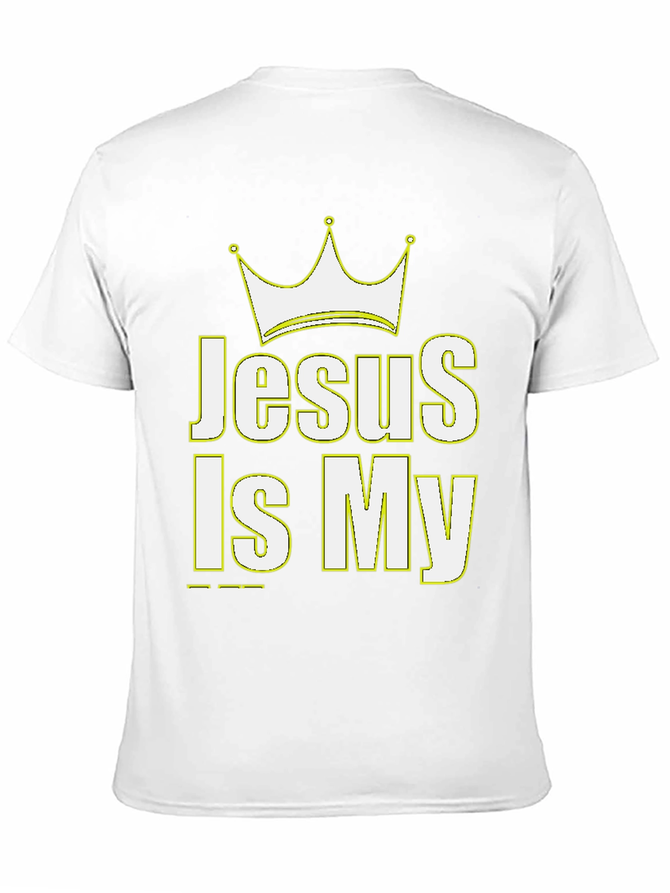Jesus Is My King Crown Graphic Black T-Shirt