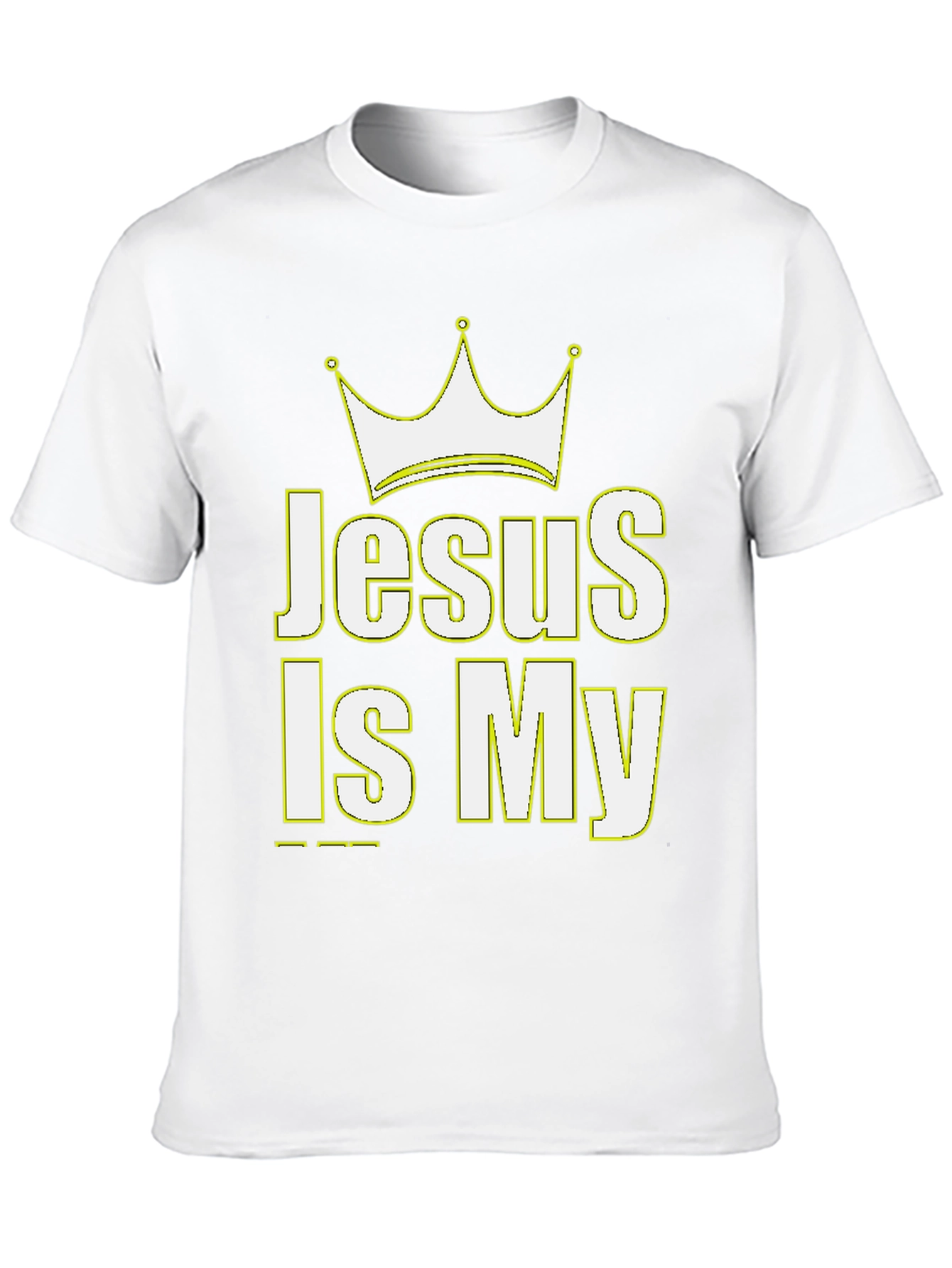 Jesus Is My King Crown Graphic Black T-Shirt