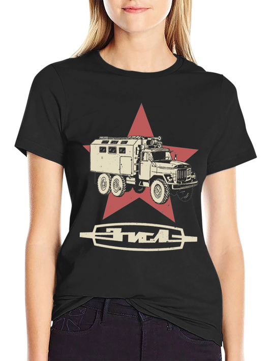 Soviet Truck Star Black T-Shirt
