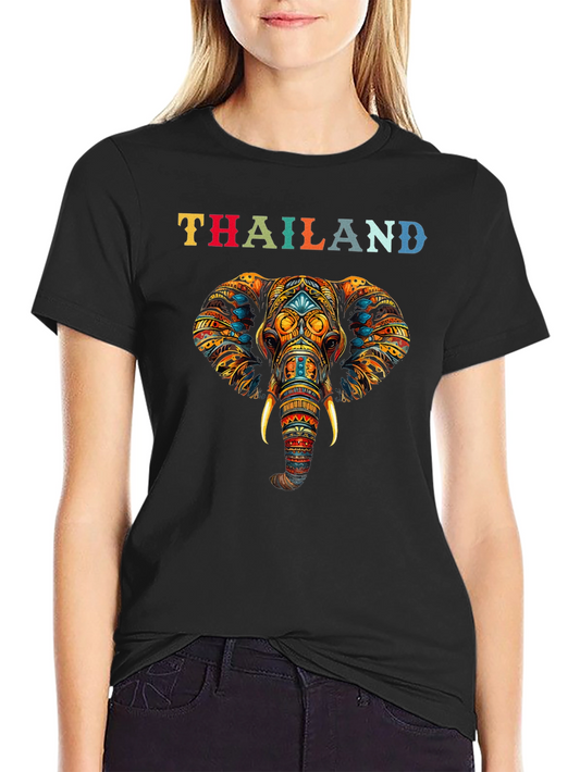 Thailand Elephant T-Shirt - Mens Short Sleeve Crew Neck Tee