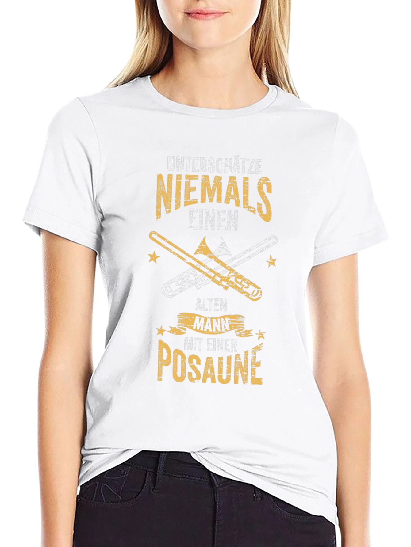 Never Underestimate an Old Man Trombone T-Shirt
