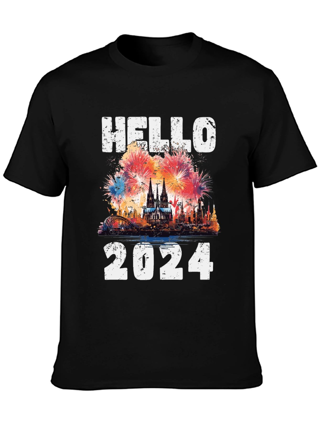 Hello 2024 Fireworks T-Shirt