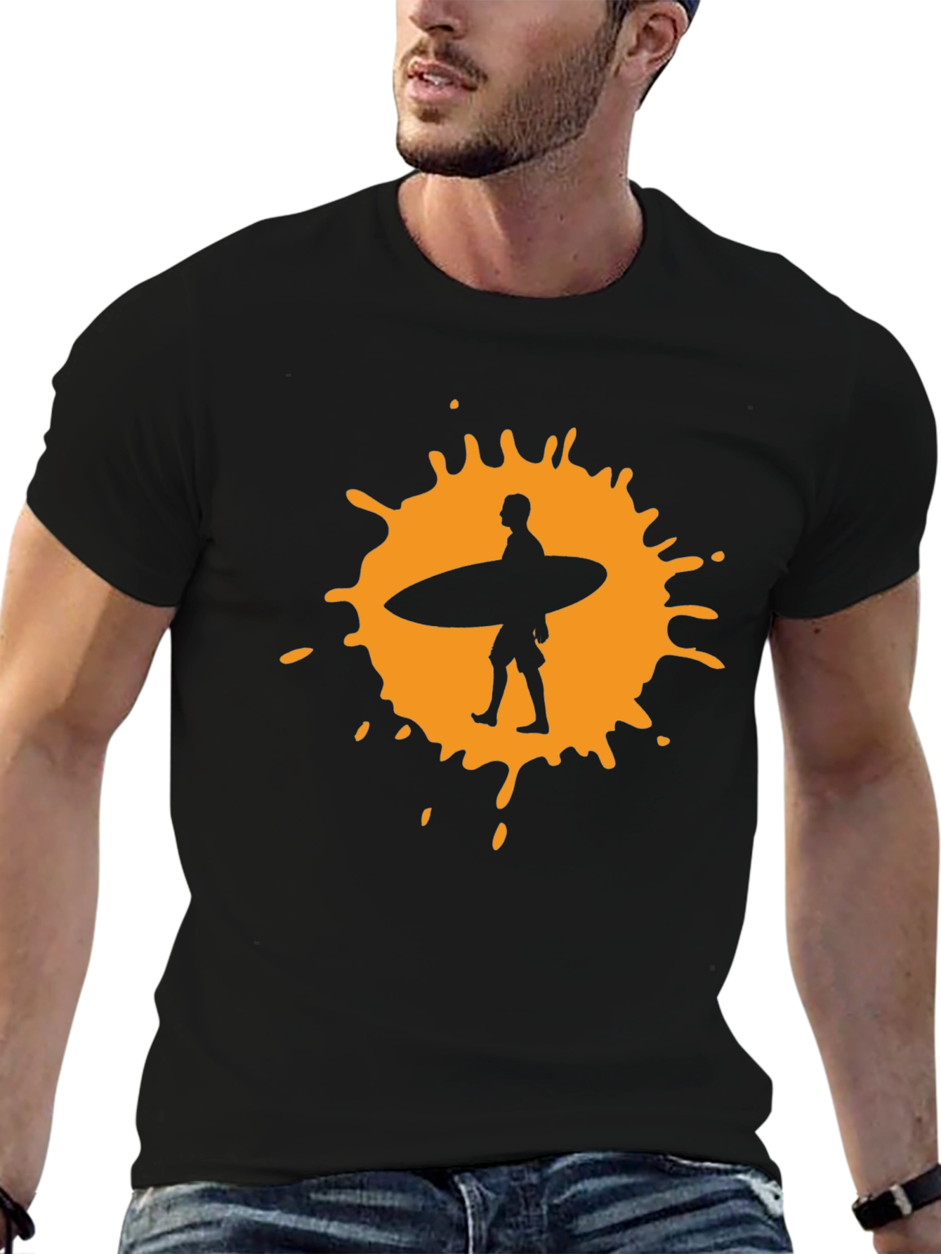 Surfer Graphic Tee - Mens Black T-Shirt