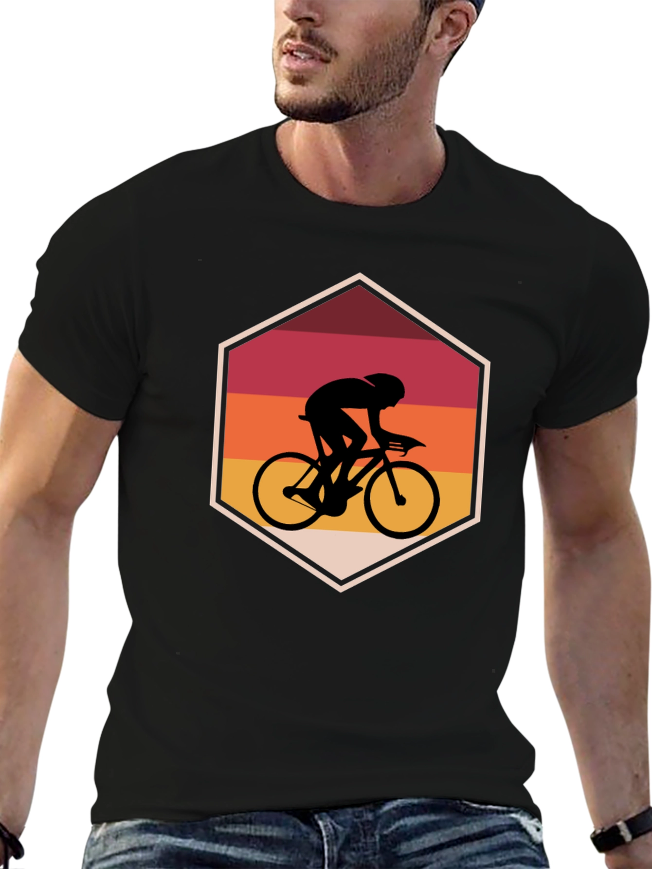 Retro Cycling Silhouette Graphic Tee